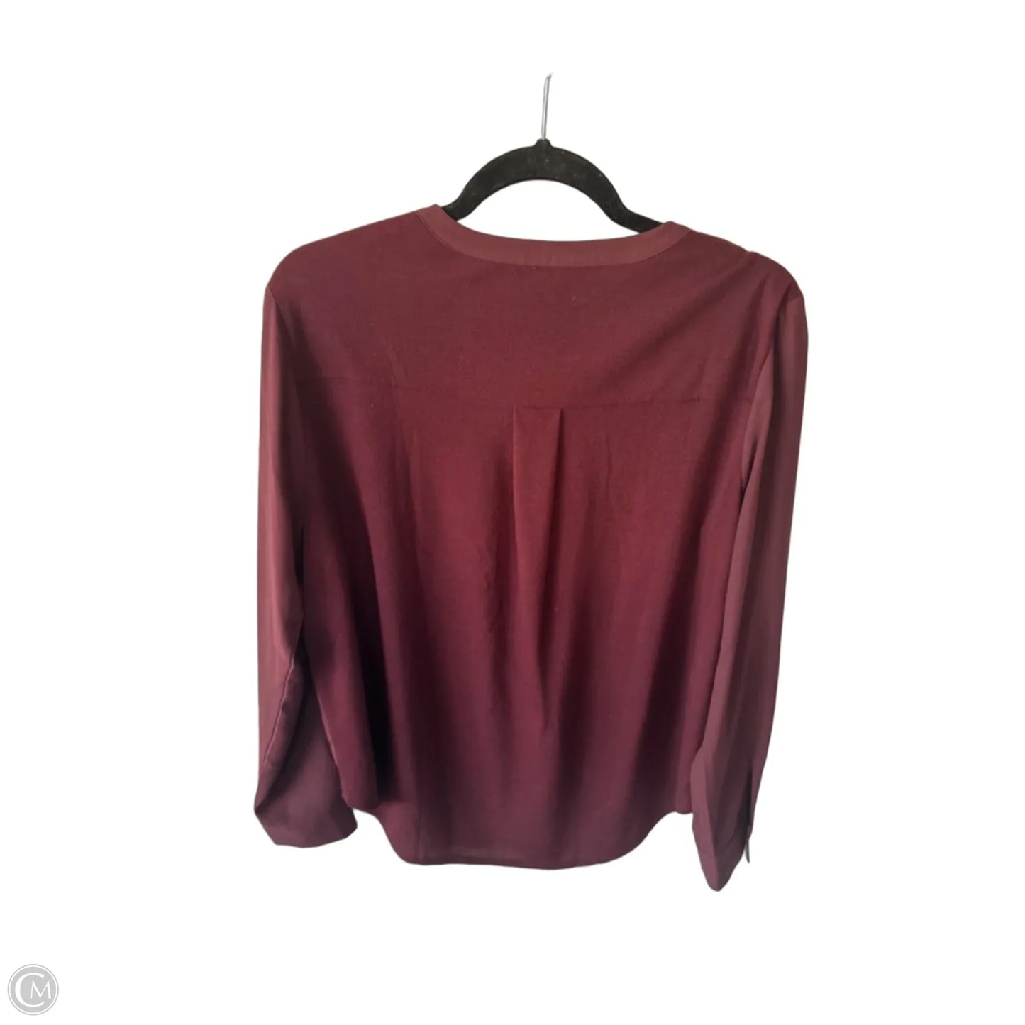 Blouse Long Sleeve By Ann Taylor In Brown, Size: L