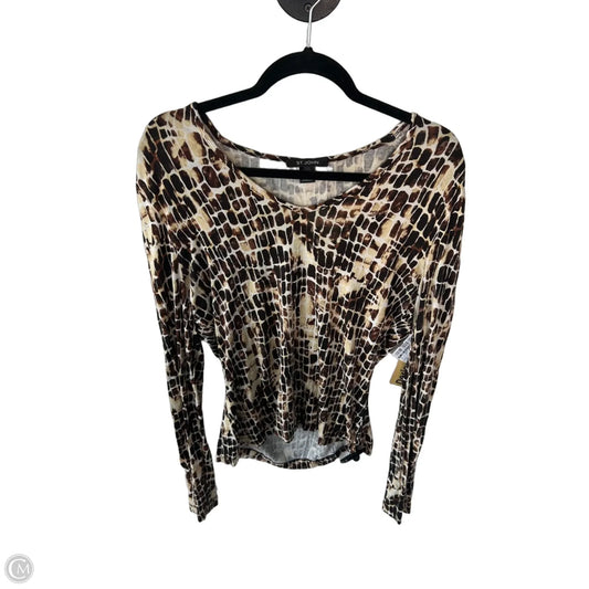 Top Long Sleeve Luxury Designer By St John Collection In Brown & Tan, Size: M
