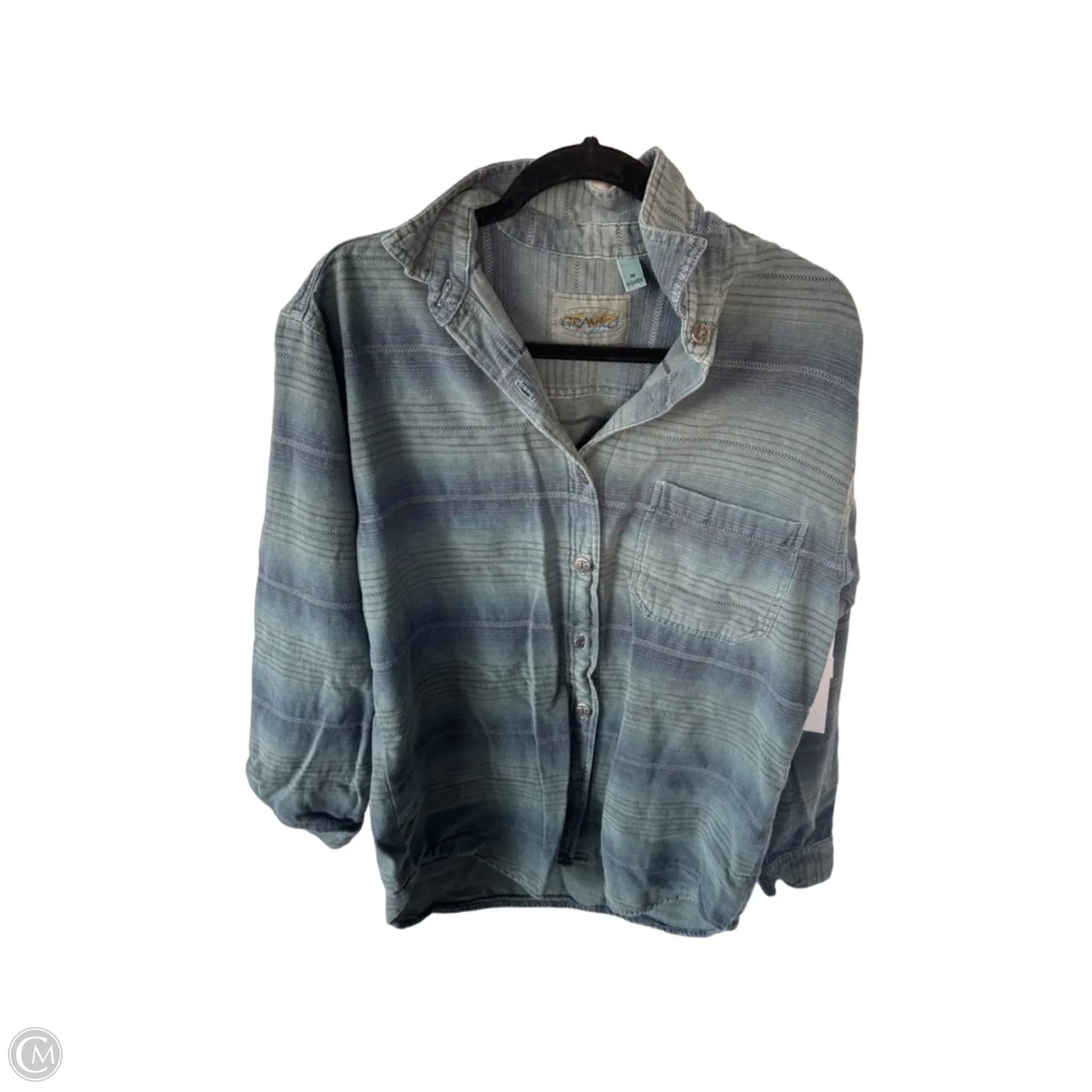 Jacket Shirt By Clothes Mentor In Blue & Green, Size: M