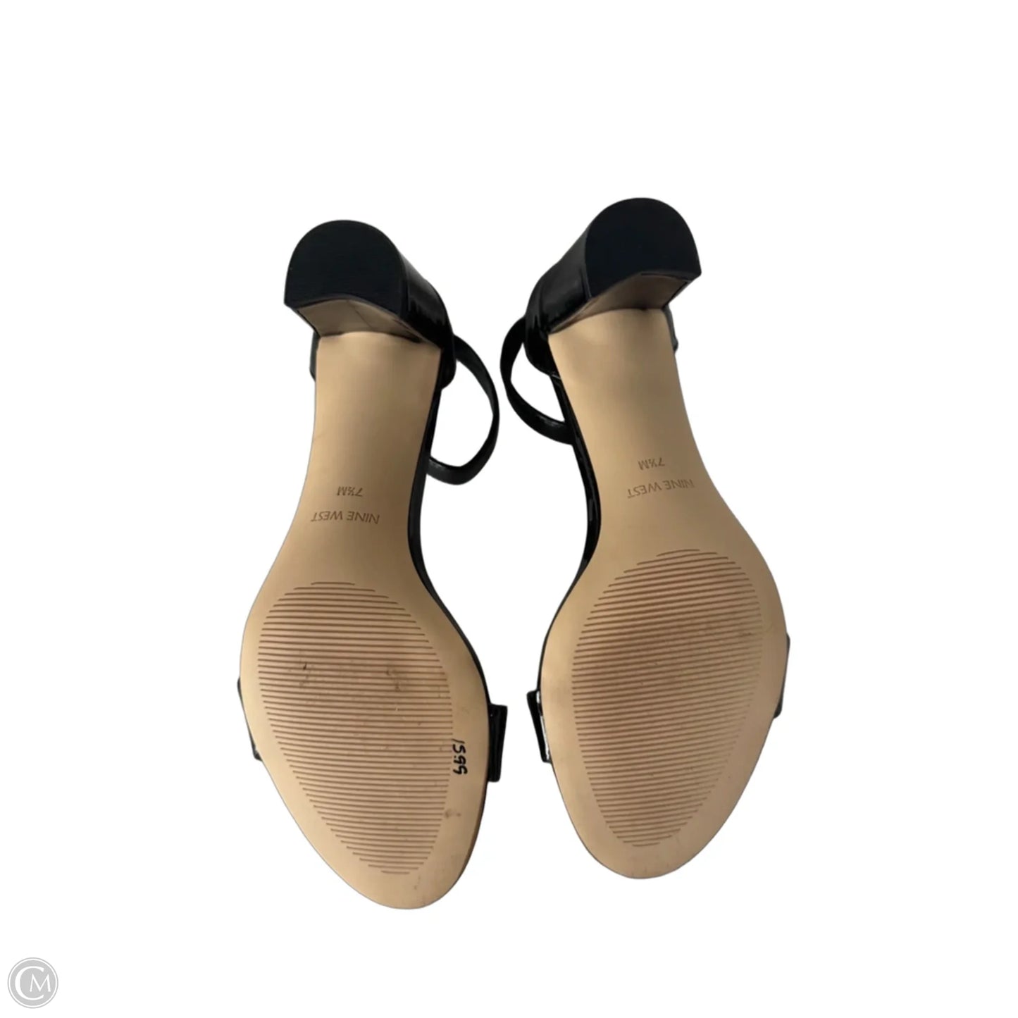 Sandals Heels Block By Nine West In Black, Size: 7.5
