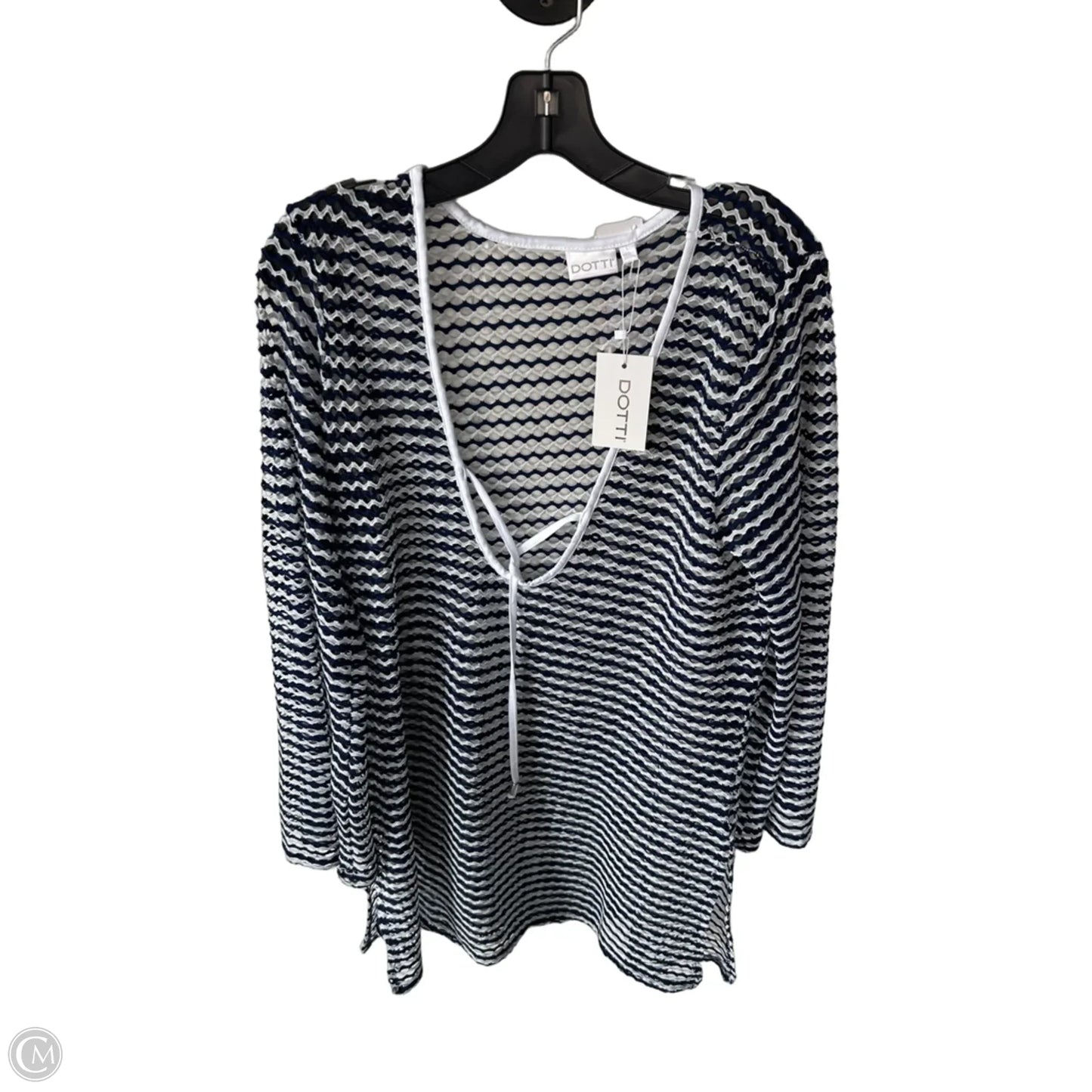 Swimwear Cover-up By Clothes Mentor In Blue & White, Size: L