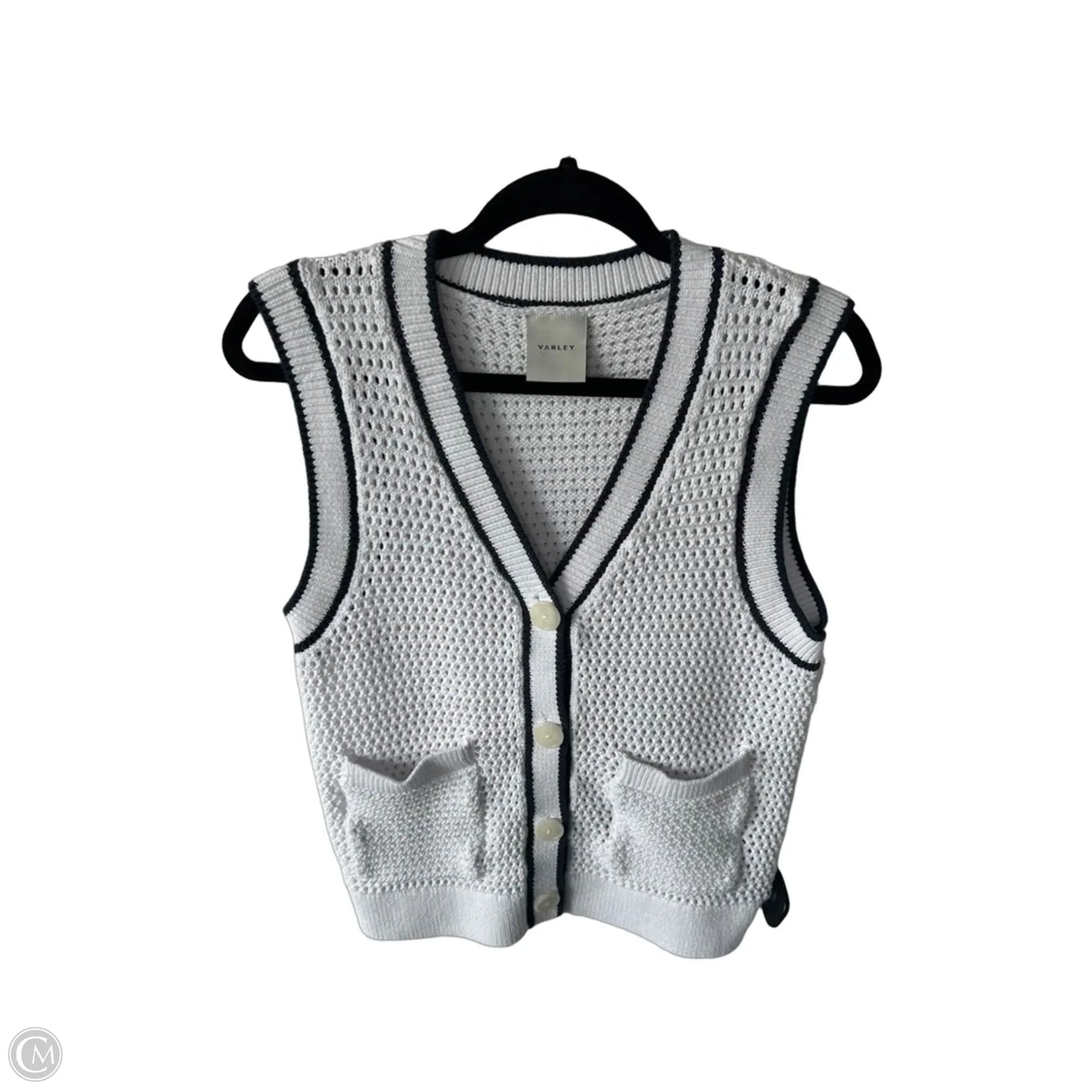 Vest Sweater By Varley In Blue & White, Size: M