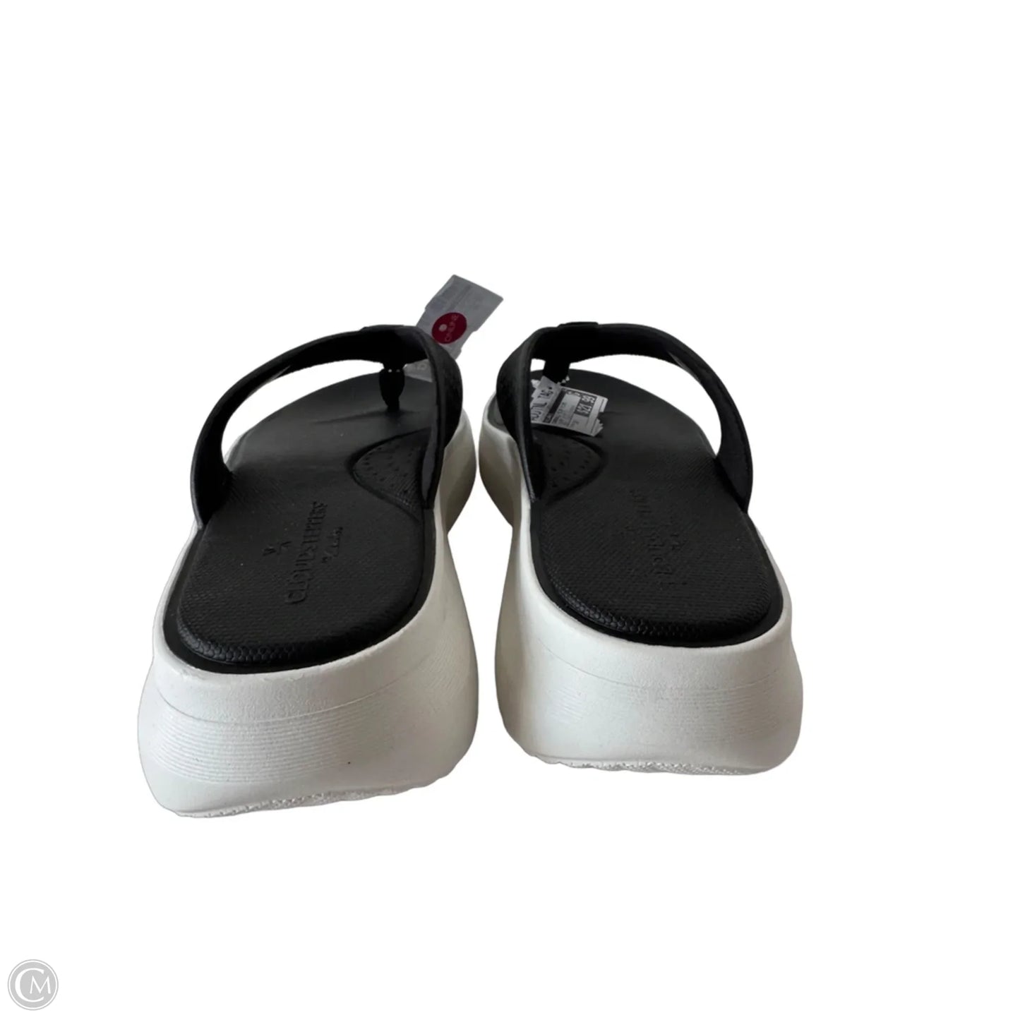 Sandals Flip Flops By Clarks In Black & White, Size: 10