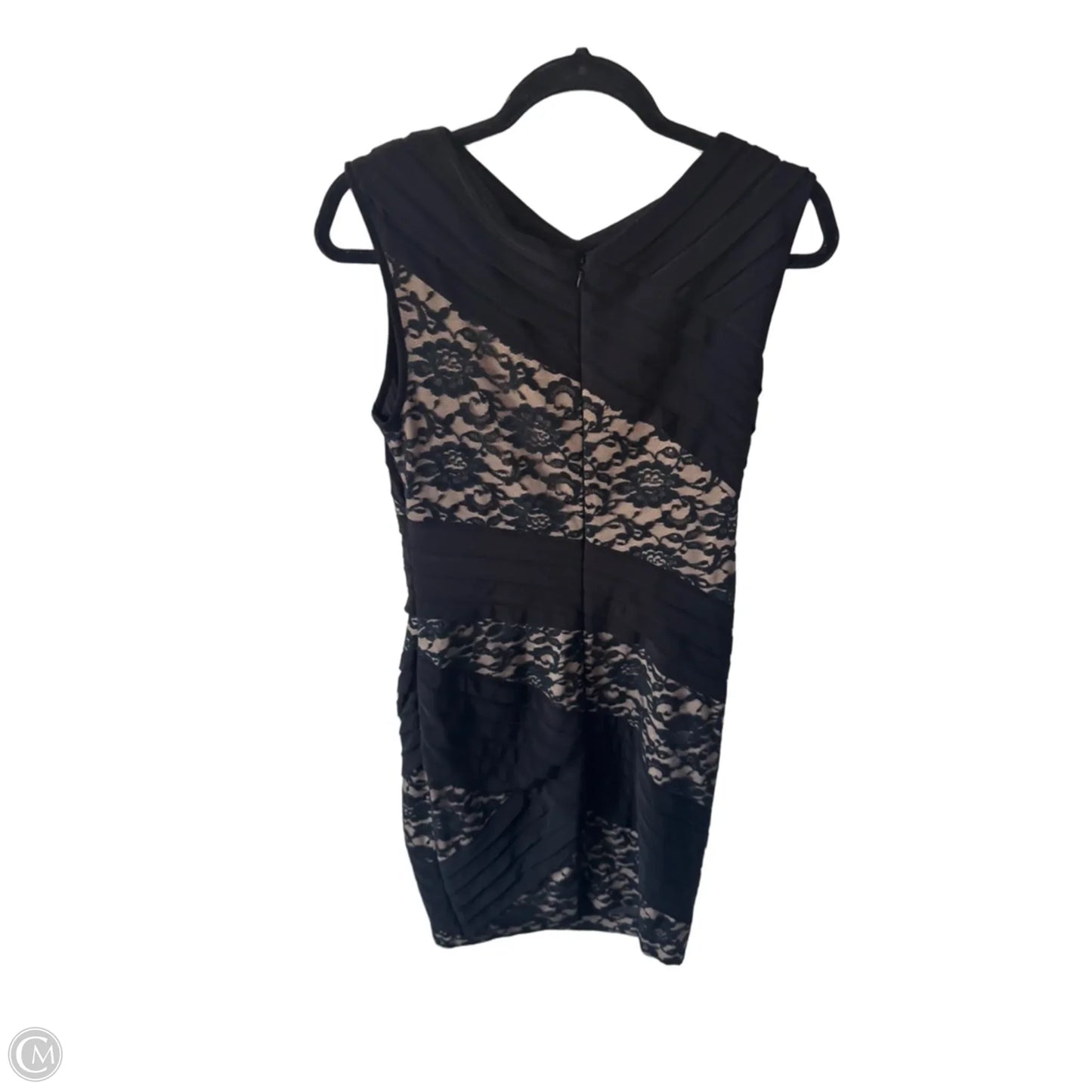 Dress Party Midi By Adrianna Papell In Black & Tan, Size: M