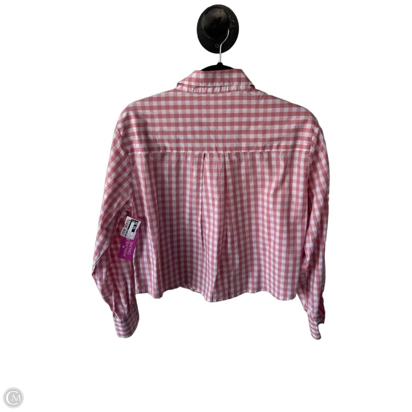Top Long Sleeve By Velvet Heart In Pink & White, Size: M