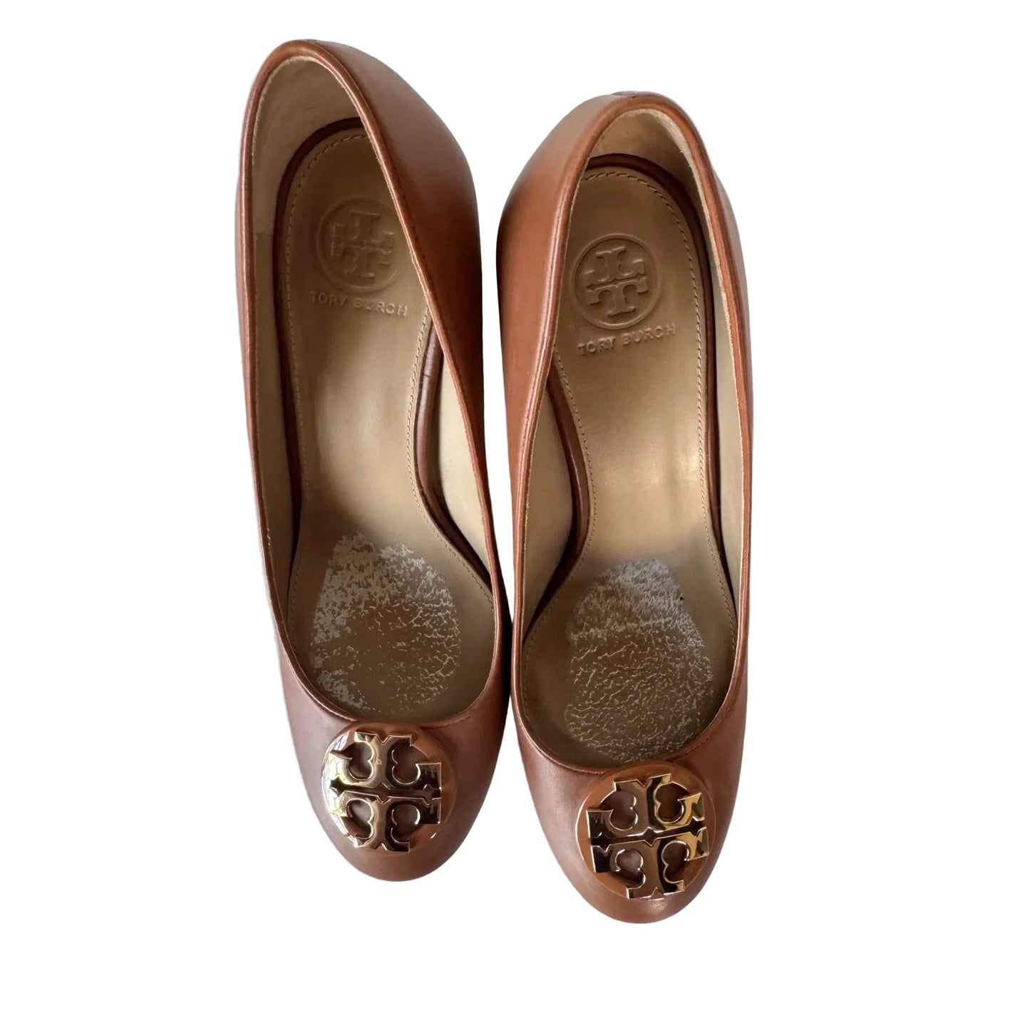 Shoes Designer By Tory Burch In Brown & Gold, Size: 8