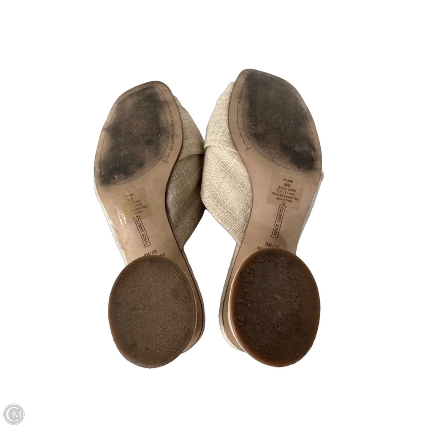 Sandals Heels Block By Vince Camuto In Cream, Size: 8