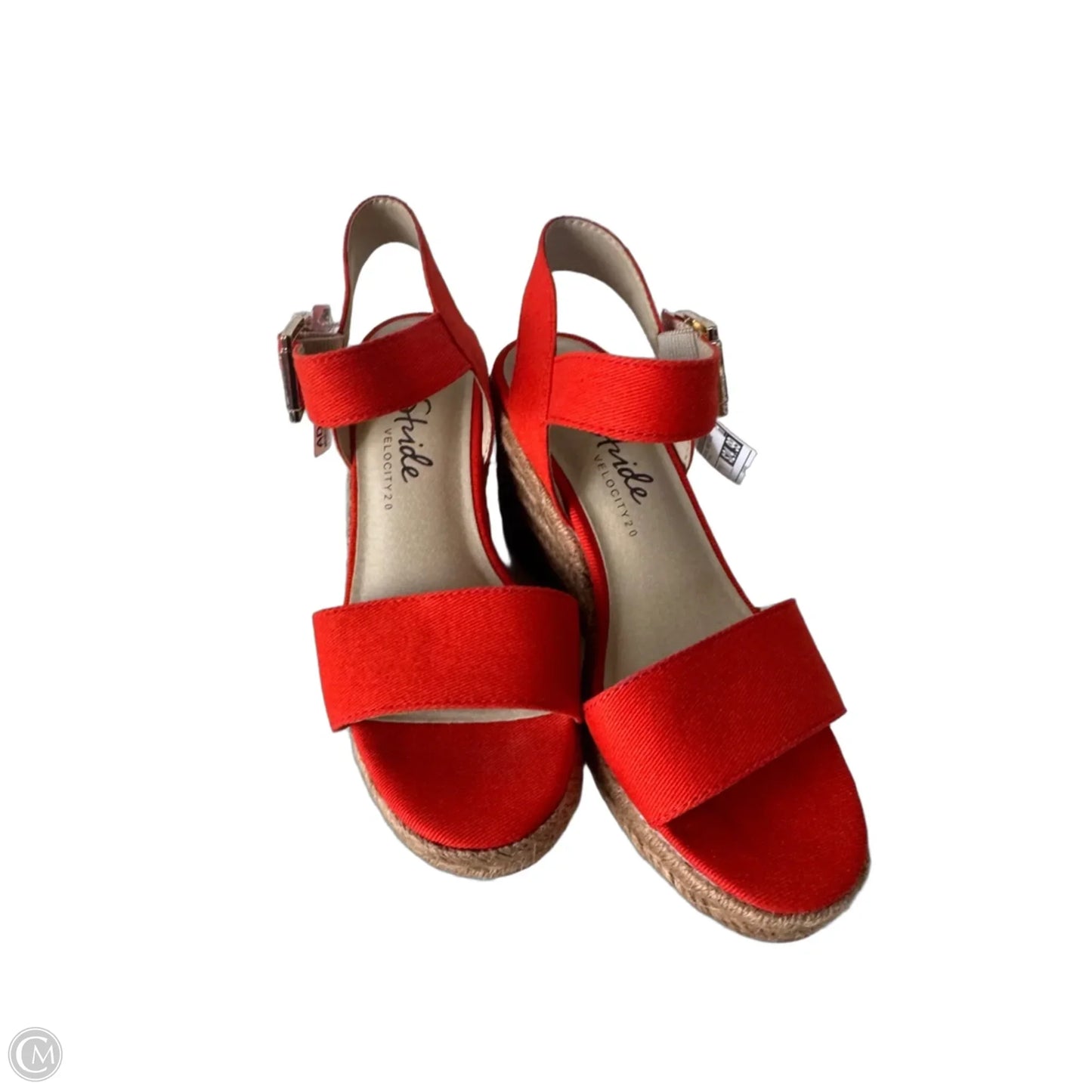 Sandals Heels Wedge By Life Stride In Orange, Size: 5