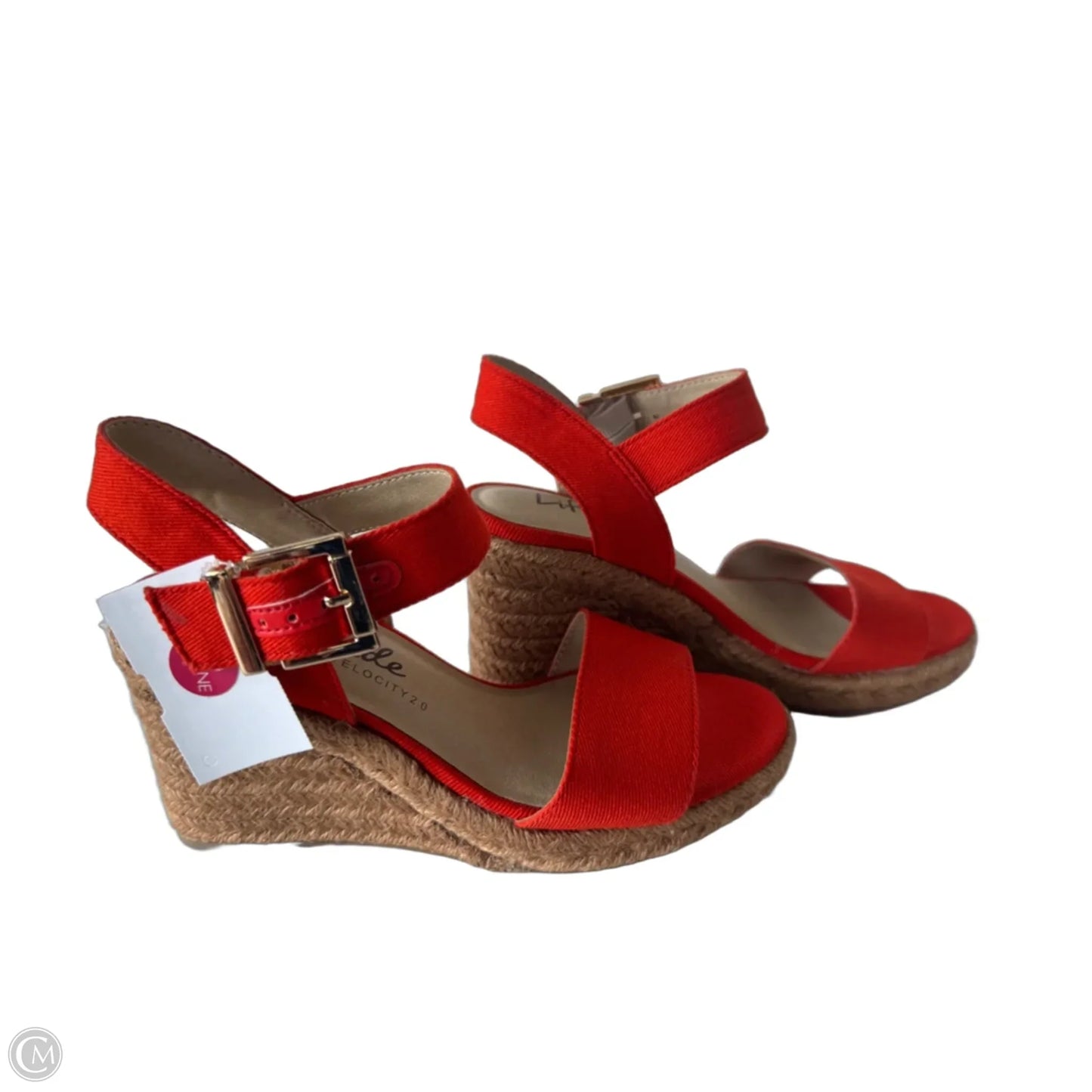 Sandals Heels Wedge By Life Stride In Orange, Size: 5