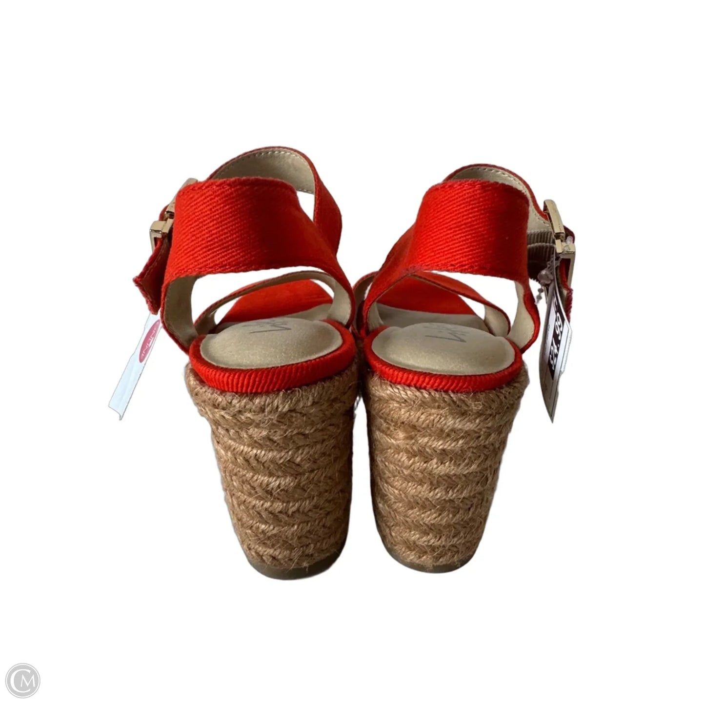 Sandals Heels Wedge By Life Stride In Orange, Size: 5