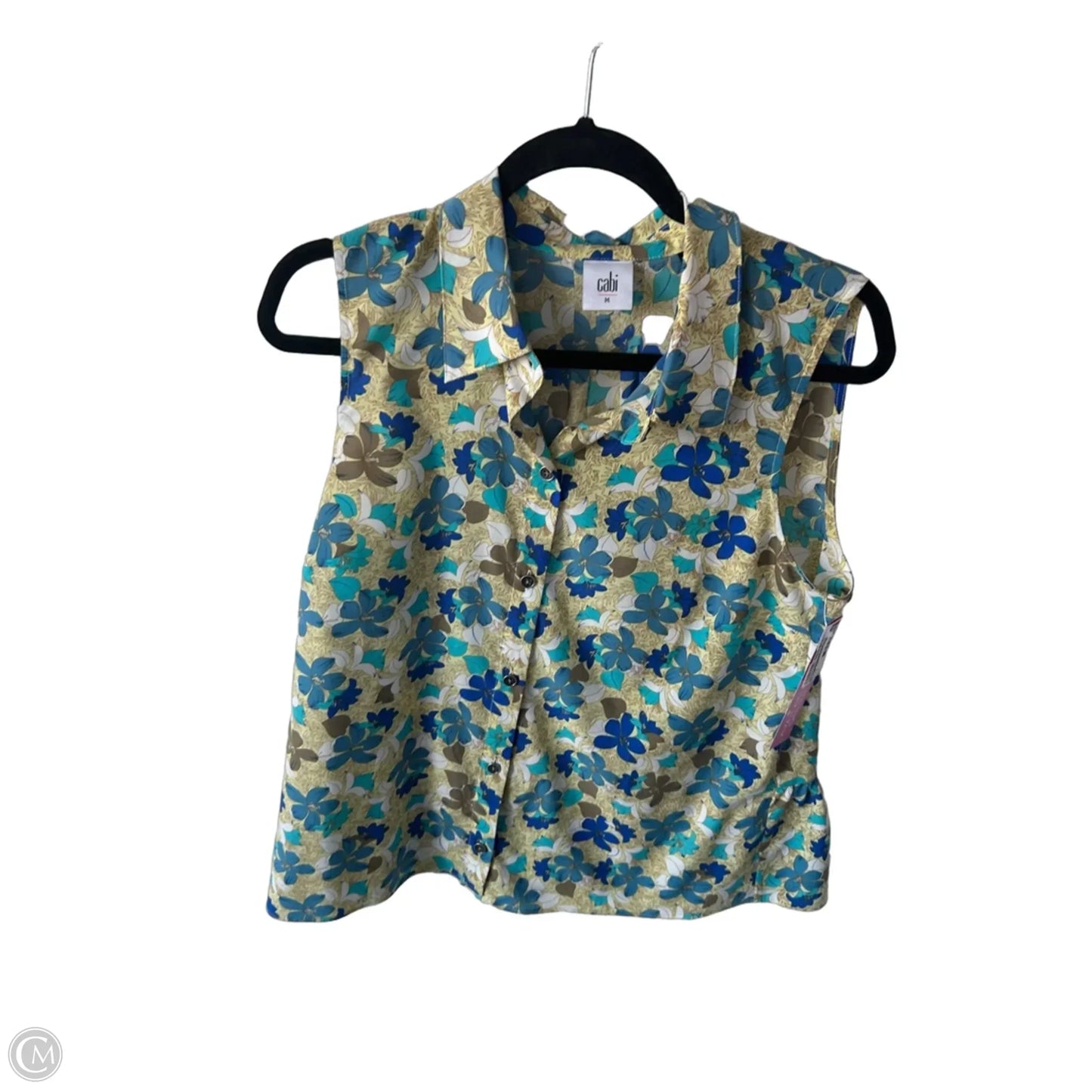 Blouse Sleeveless By Cabi In Yellow, Size: M
