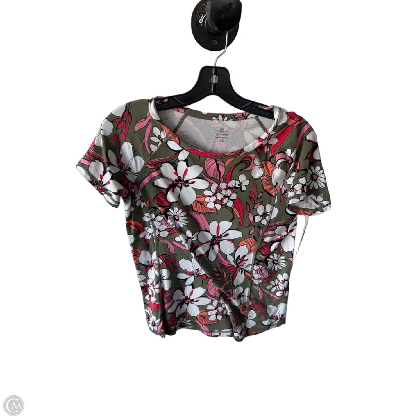 Top Short Sleeve By Talbots In Green & White, Size: Xs