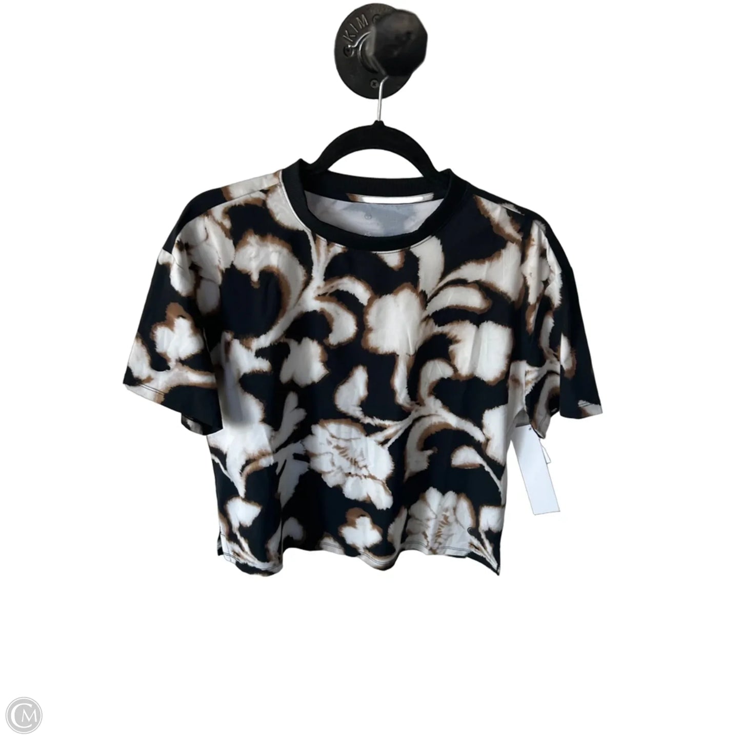 Top Short Sleeve By Talbots In Black & Cream, Size: Xs