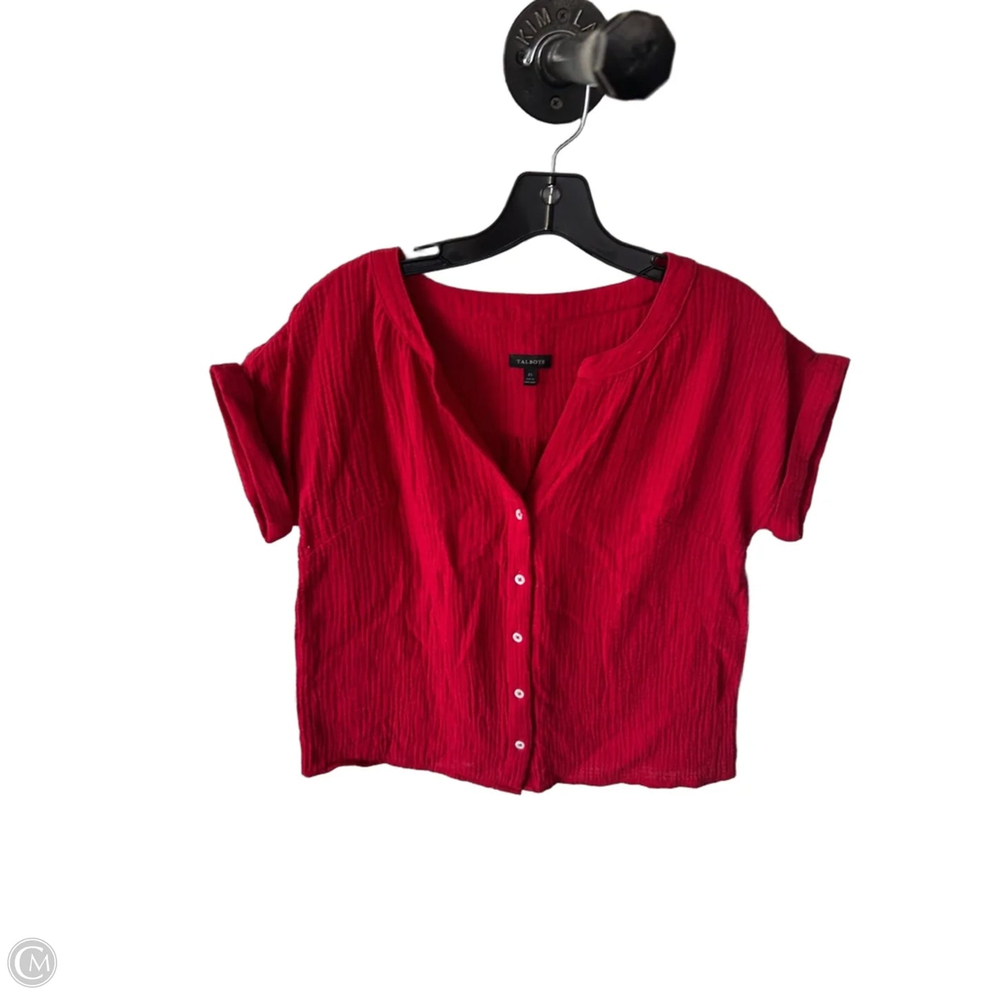 Blouse Short Sleeve By Talbots In Red, Size: Xs