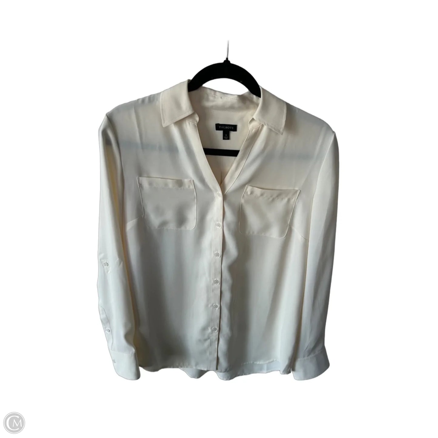 Blouse Long Sleeve By Talbots In Cream, Size: S