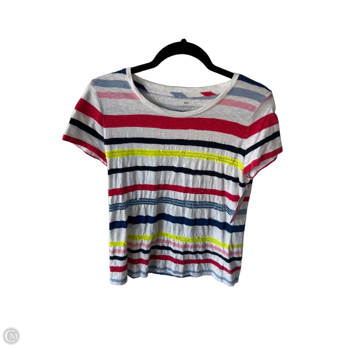 Top Short Sleeve Basic By Talbots In Red & White, Size: S