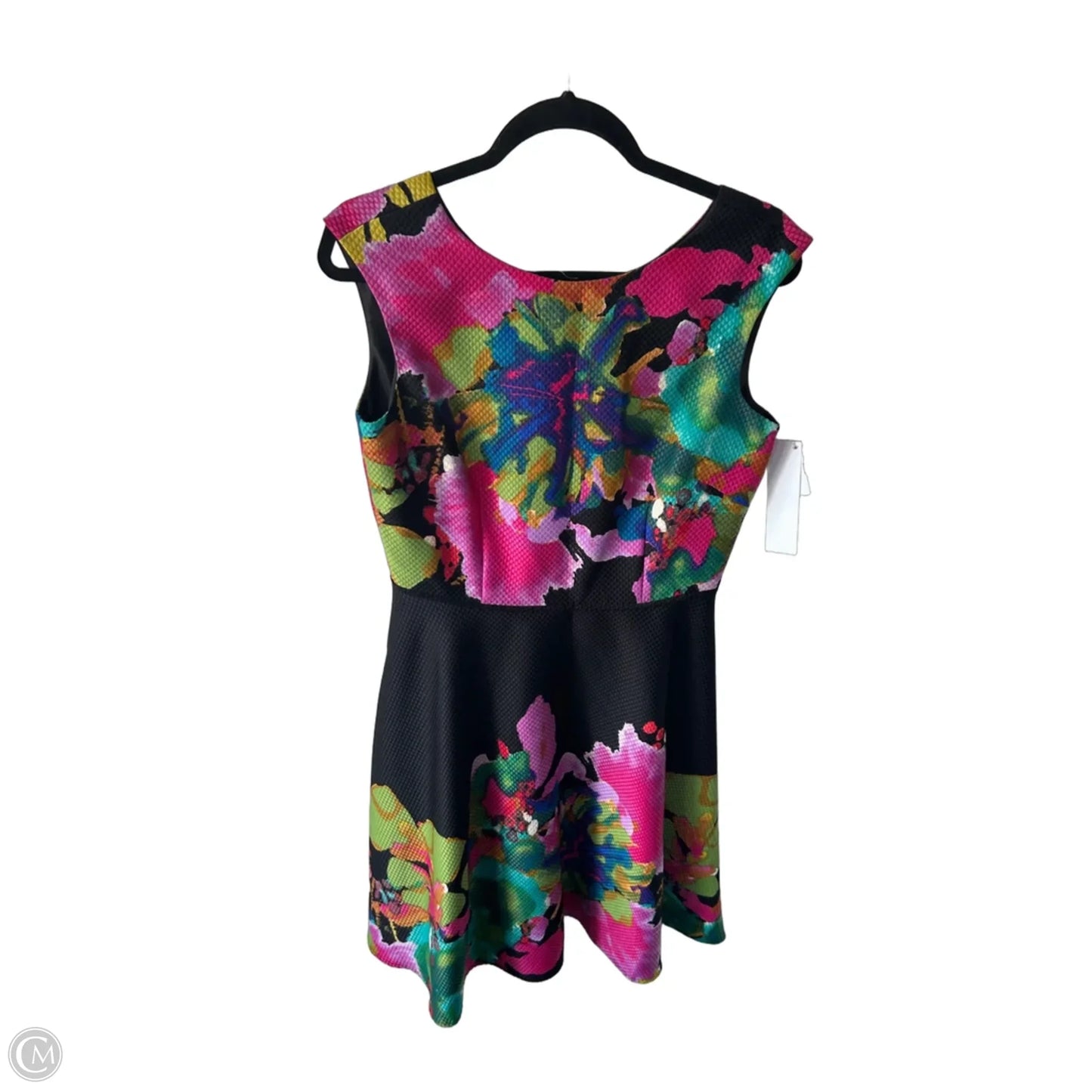 Dress Party Short By Tahari In Black & Pink, Size: M