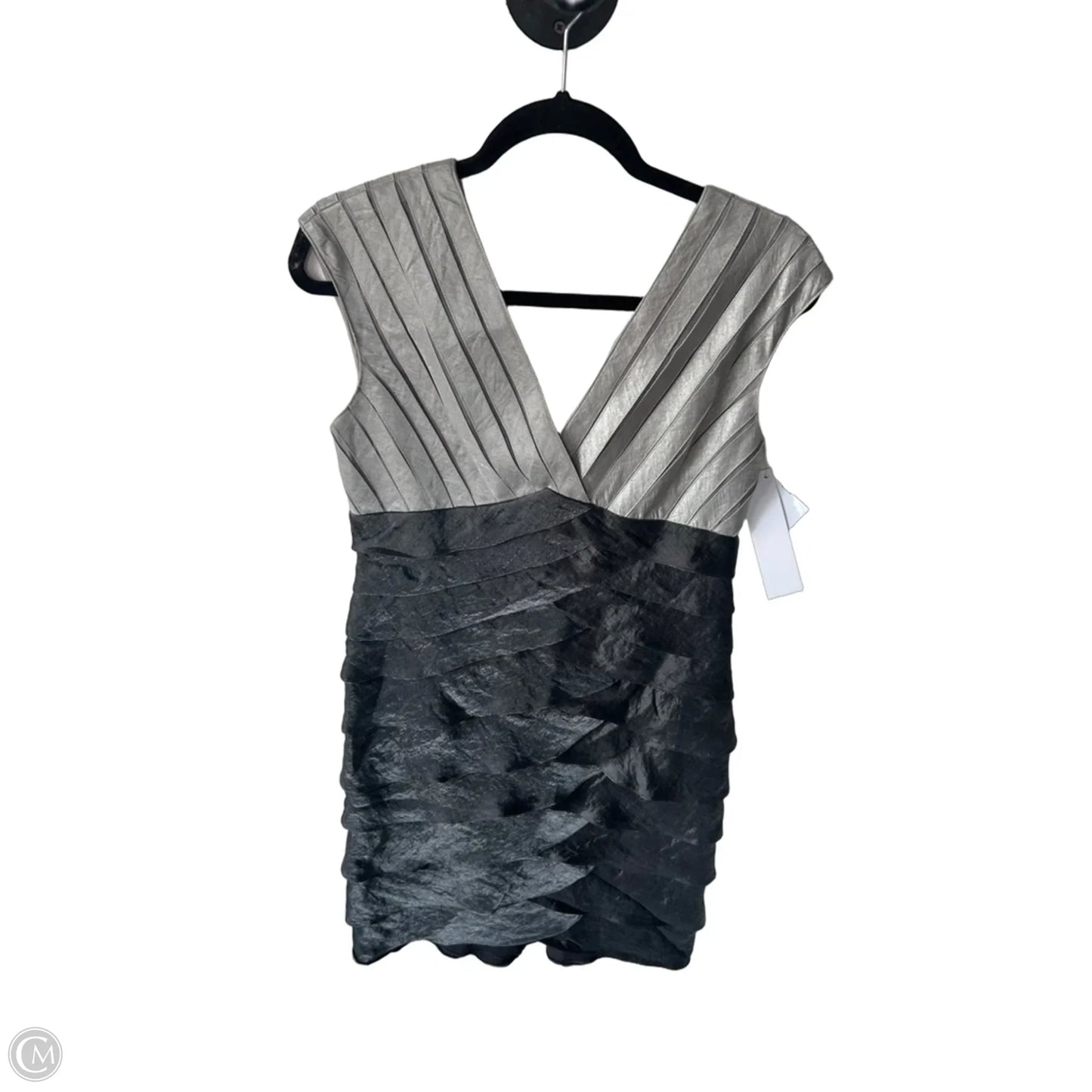 Dress Party Midi By Adrianna Papell In Grey & Silver, Size: M