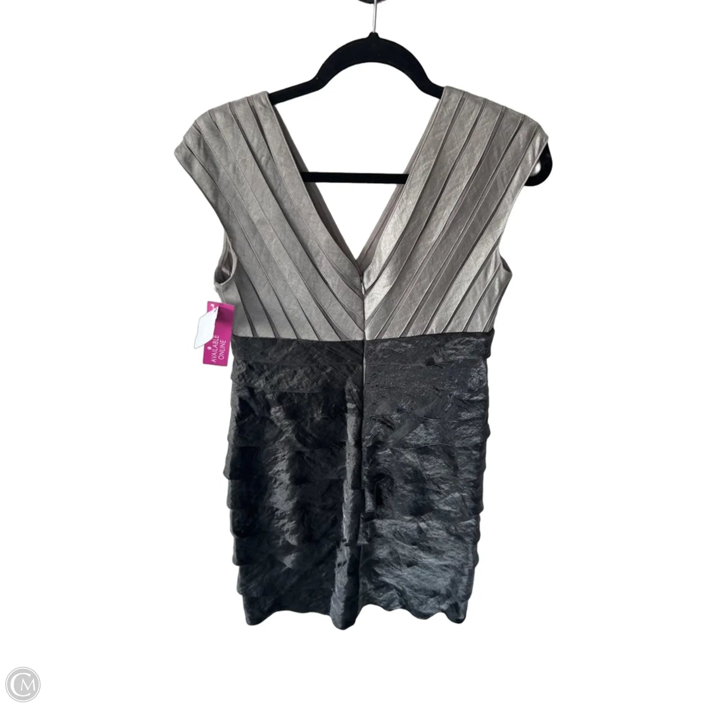 Dress Party Midi By Adrianna Papell In Grey & Silver, Size: M