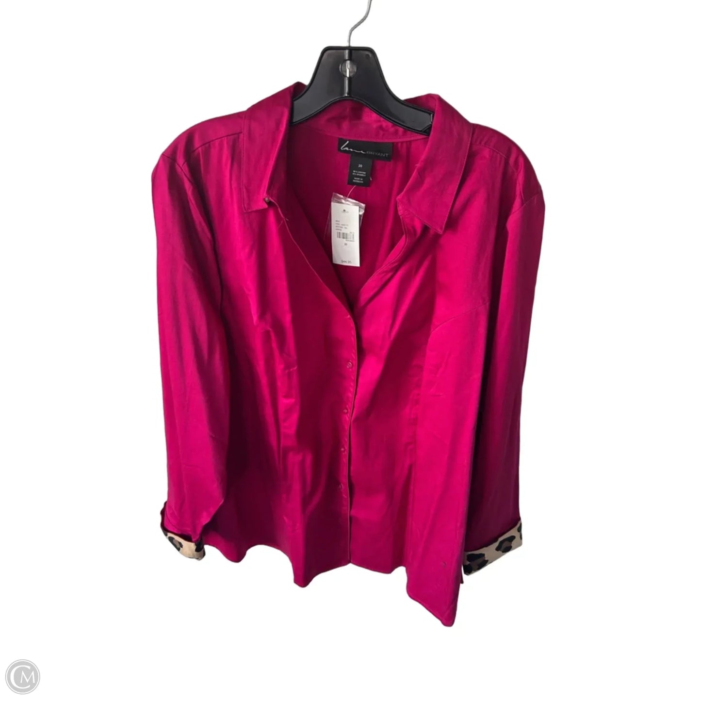 Blouse Long Sleeve By Lane Bryant In Pink & Tan, Size: 2x