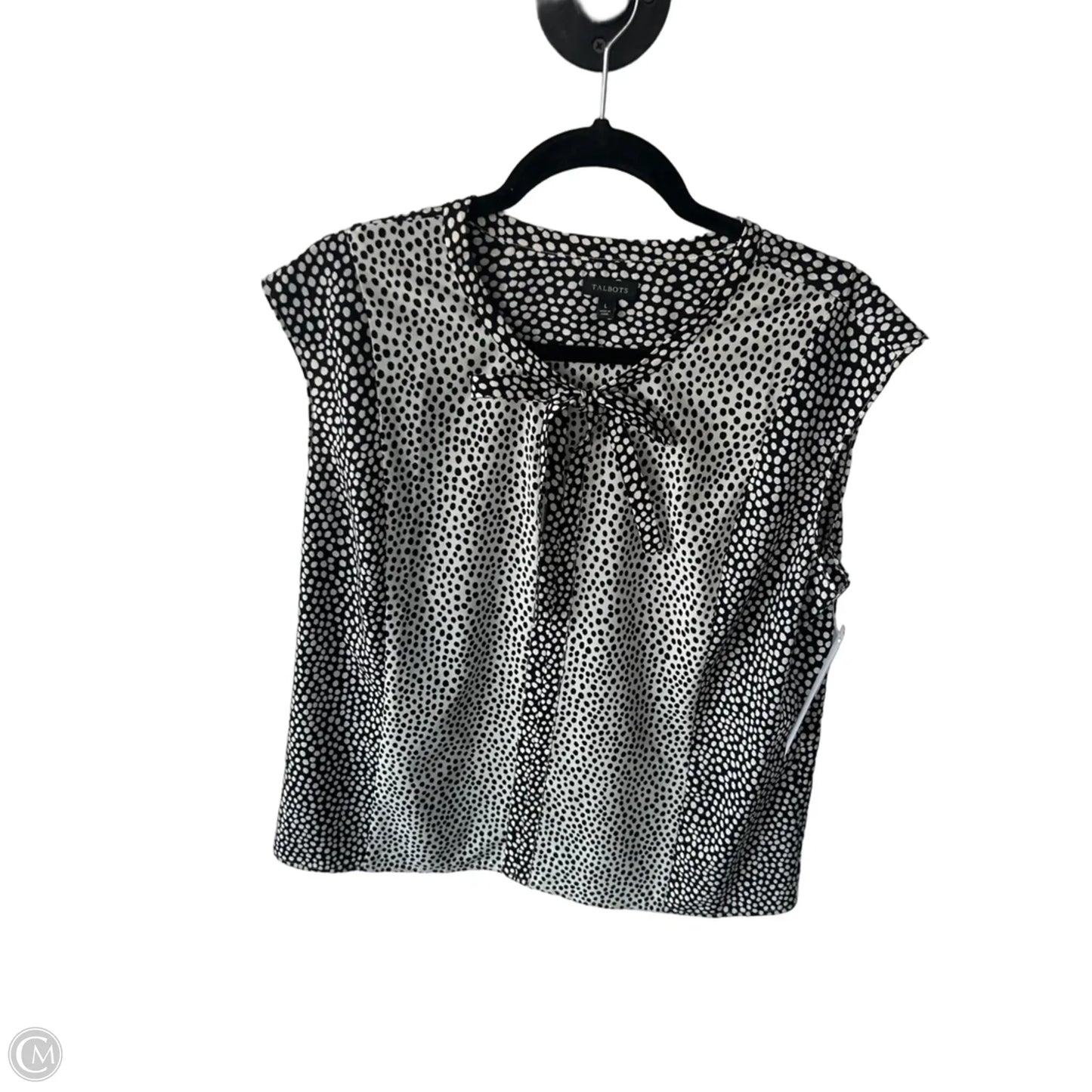 Blouse Sleeveless By Talbots In Black & White, Size: L