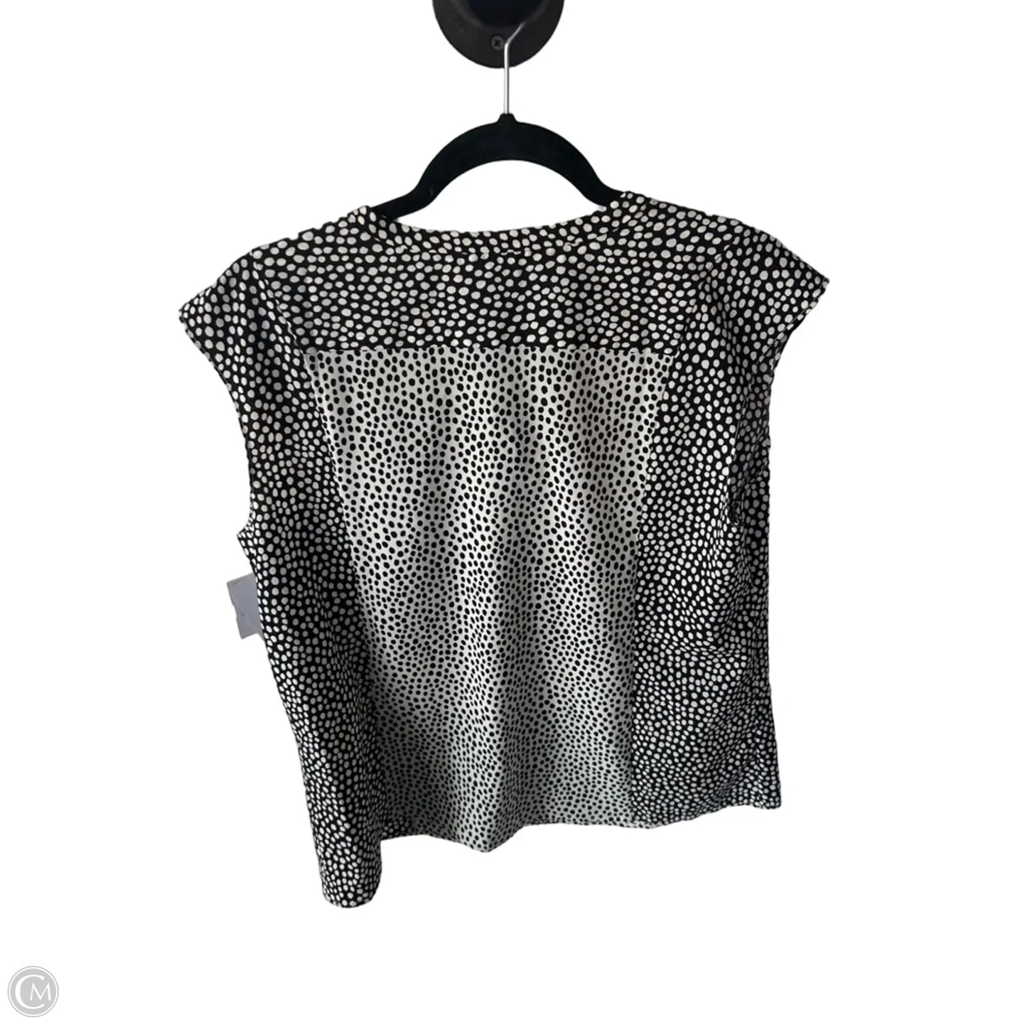 Blouse Sleeveless By Talbots In Black & White, Size: L