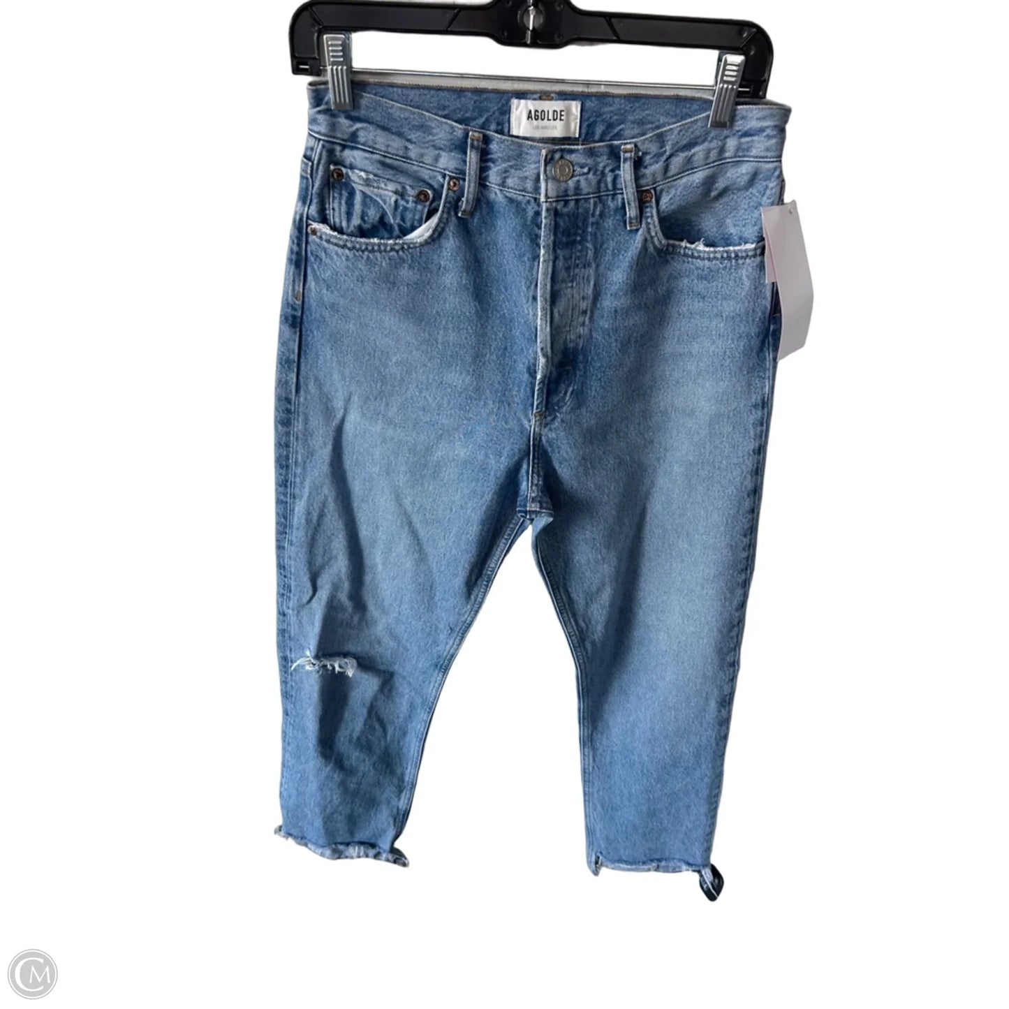 Jeans Wide Leg By Agolde In Blue Denim, Size: 4