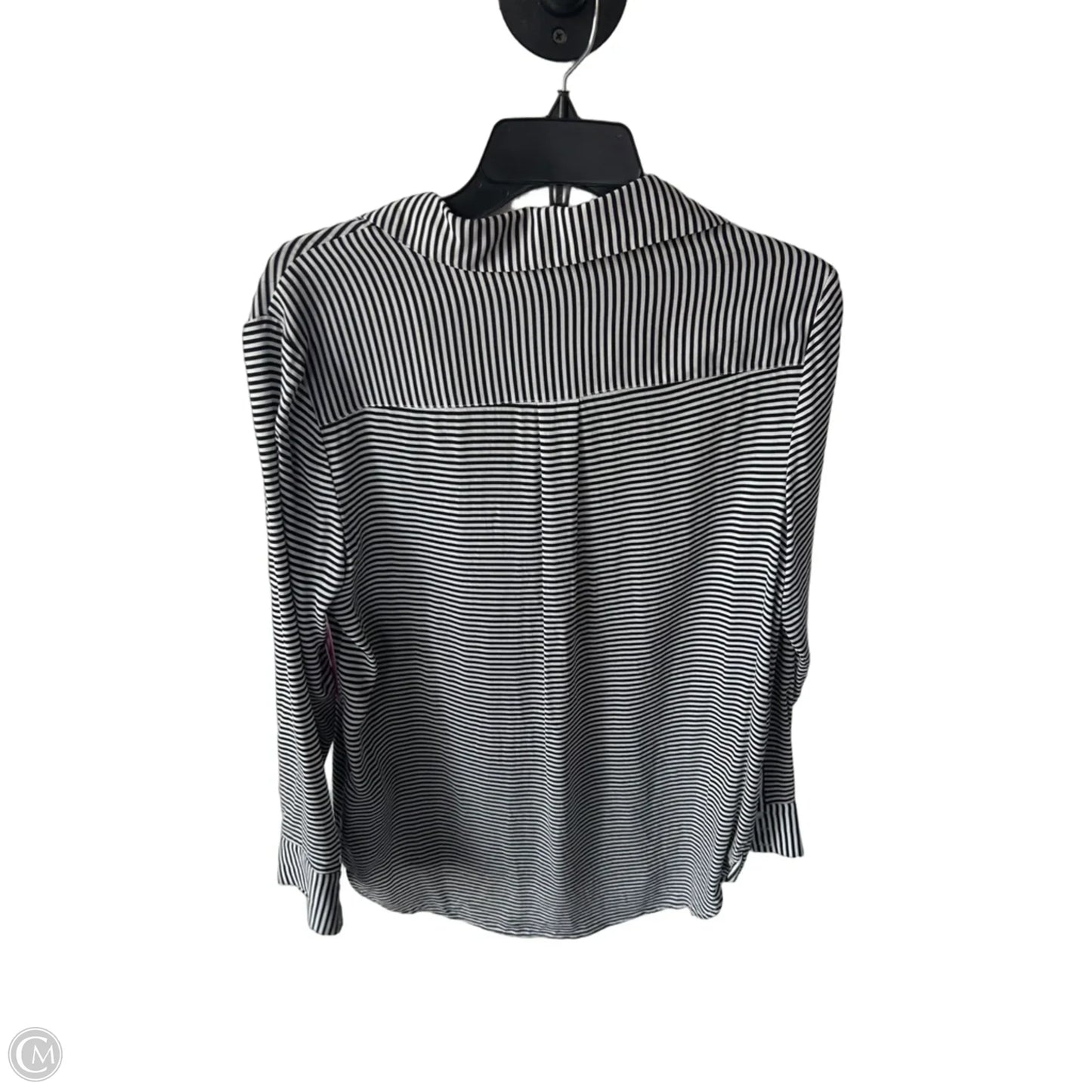 Blouse Long Sleeve By Banana Republic In Black & Yellow, Size: S