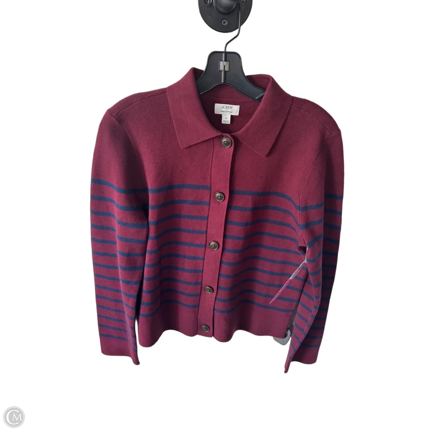 Sweater Cardigan By J. Crew In Blue & Red, Size: S