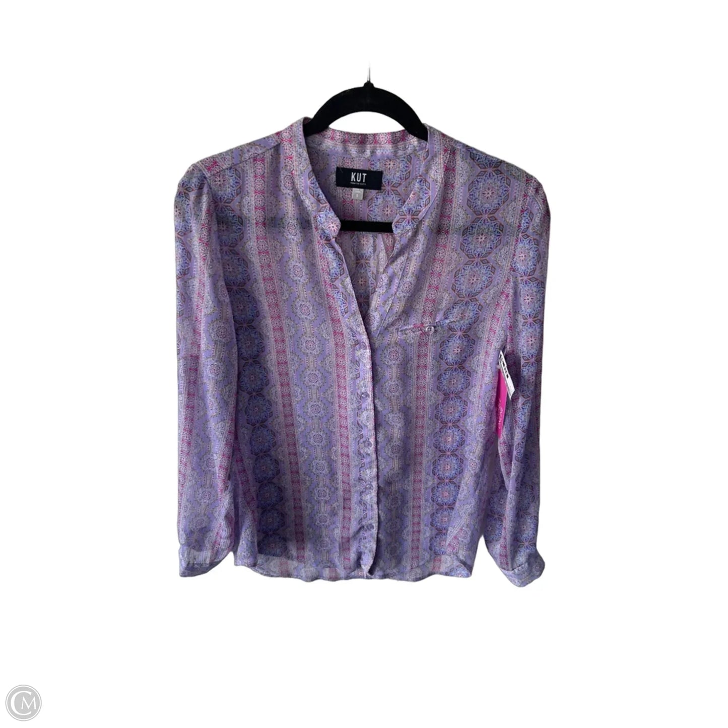 Blouse Long Sleeve By Kut In Purple, Size: S