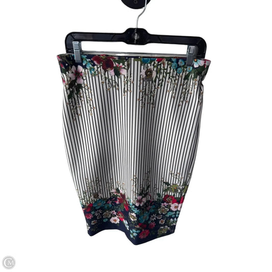 Skirt Midi By Eci In Blue & White, Size: M