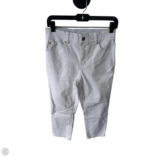 Jeans Cropped By Tribal In White Denim, Size: 6