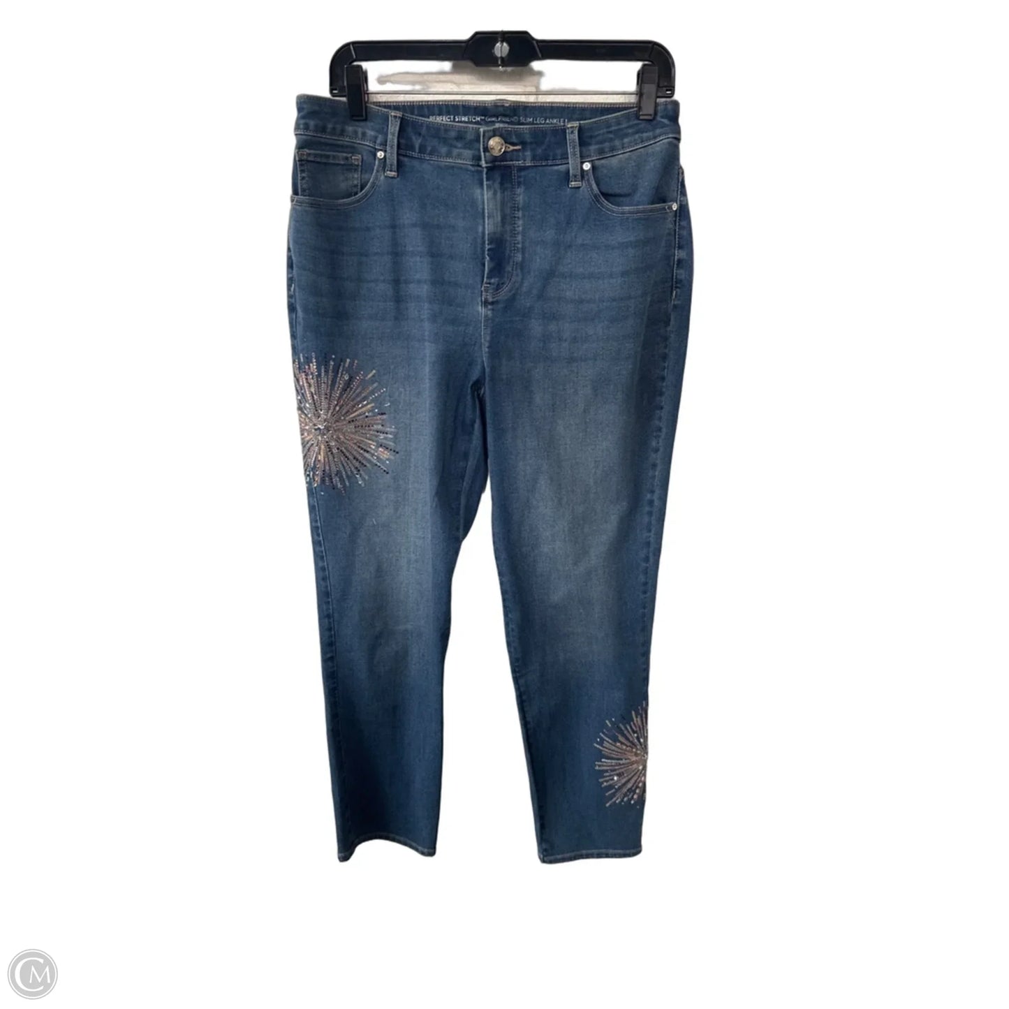Jeans Boyfriend By Chicos In Blue Denim, Size: 8