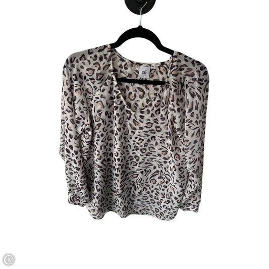 Blouse Long Sleeve By Cabi In Grey & Pink, Size: S