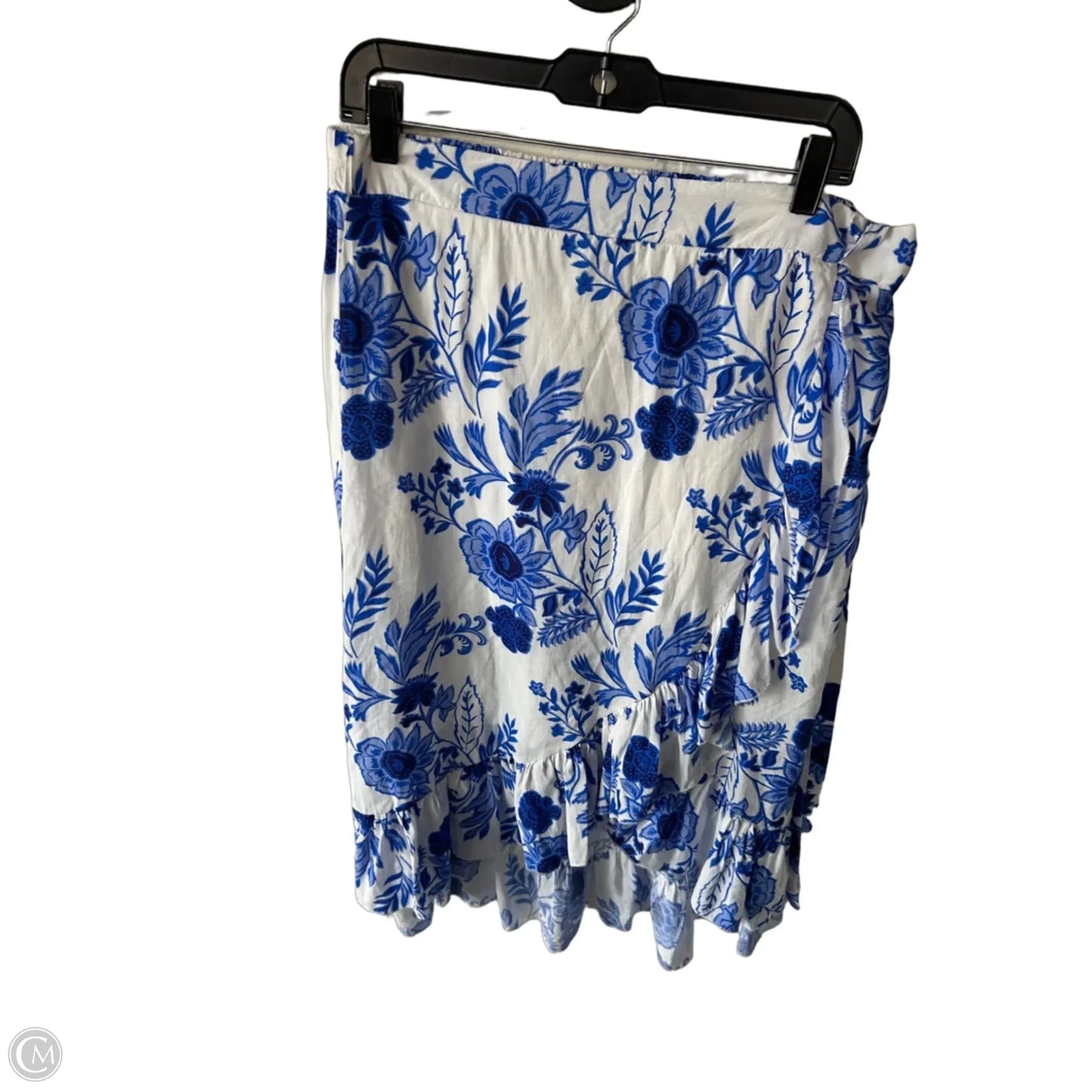 Skirt Midi By Mlle Gabrielle In Blue & White, Size: Xl