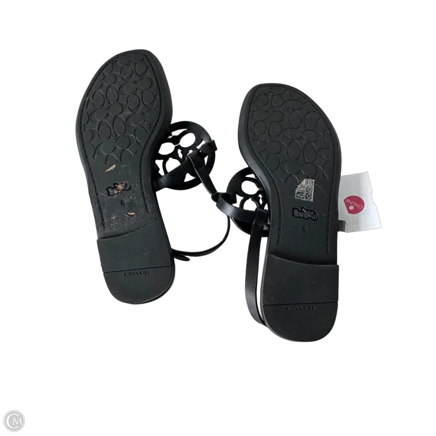 Sandals Designer By Coach In Black, Size: 6