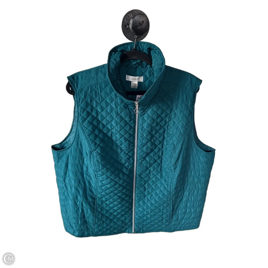 Vest Puffer & Quilted By Cj Banks In Green, Size: 2x
