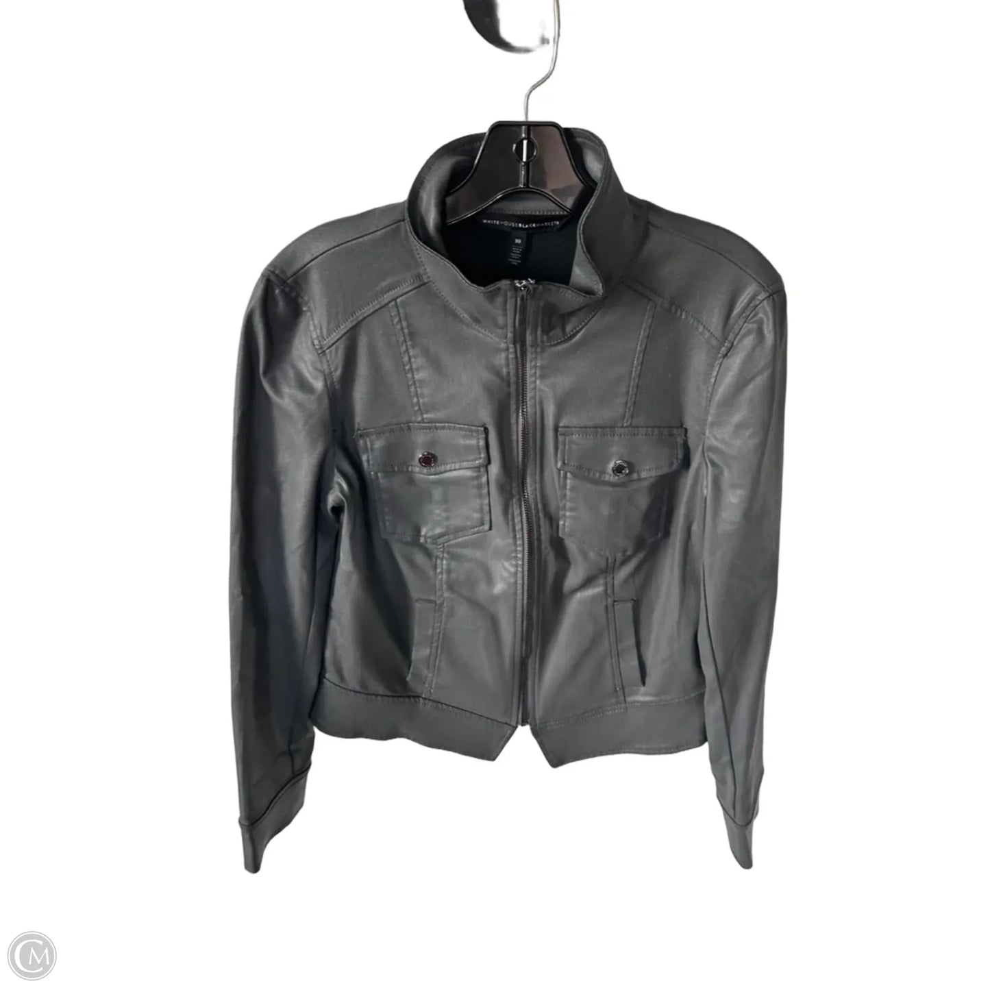 Jacket Moto By White House Black Market In Grey, Size: M