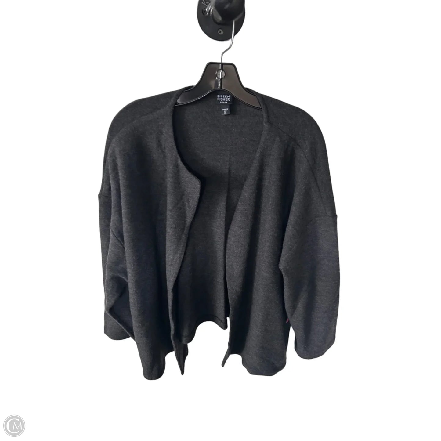 Sweater Cardigan By Eileen Fisher In Grey, Size: 1x