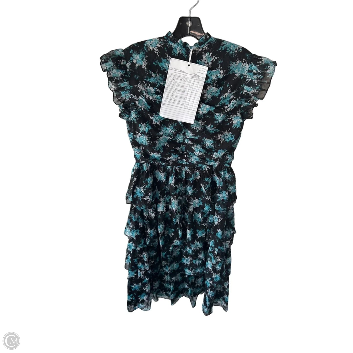 Dress Party Midi By Clothes Mentor In Black & Blue, Size: M