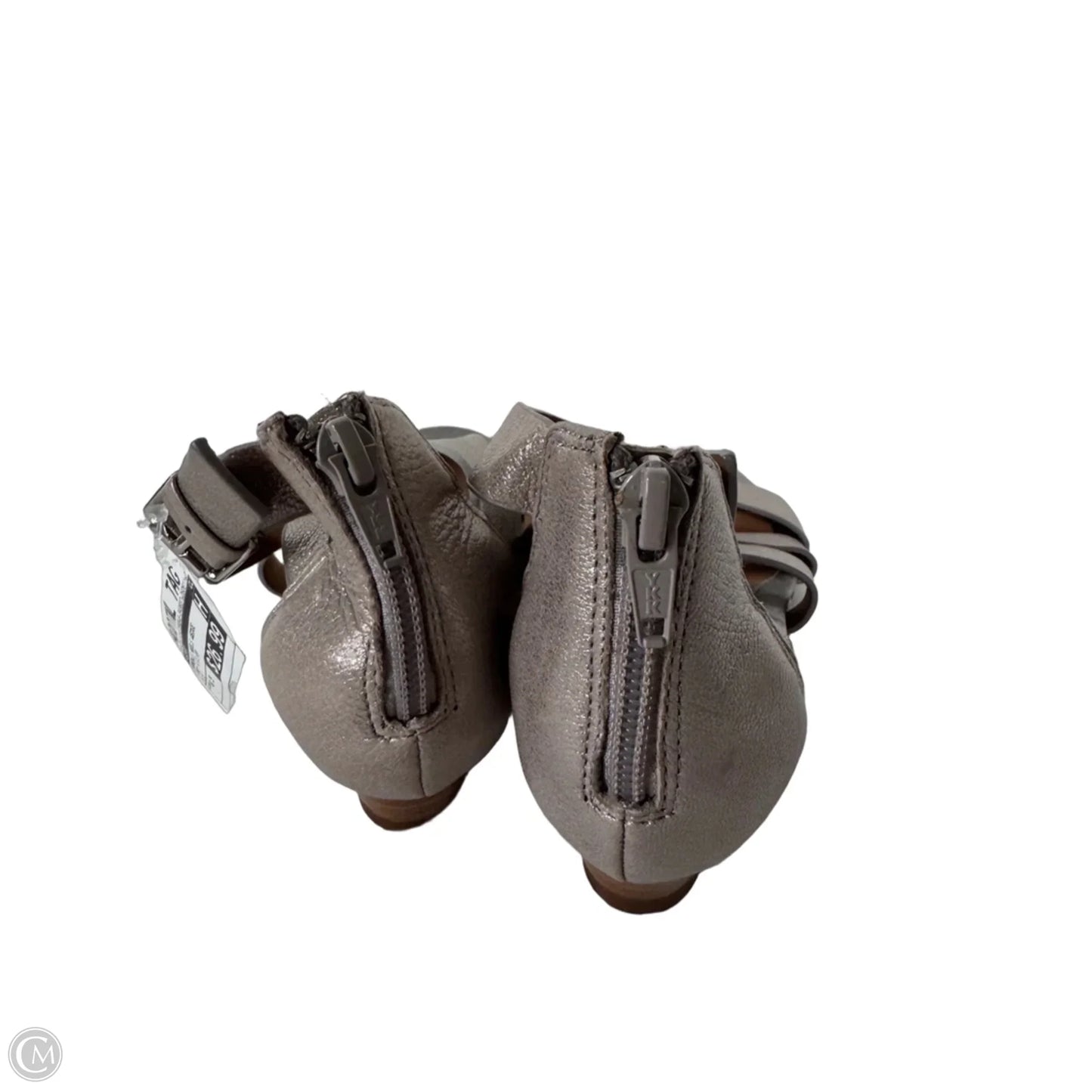 Sandals Heels Wedge By Sofft In Grey & Silver, Size: 8.5