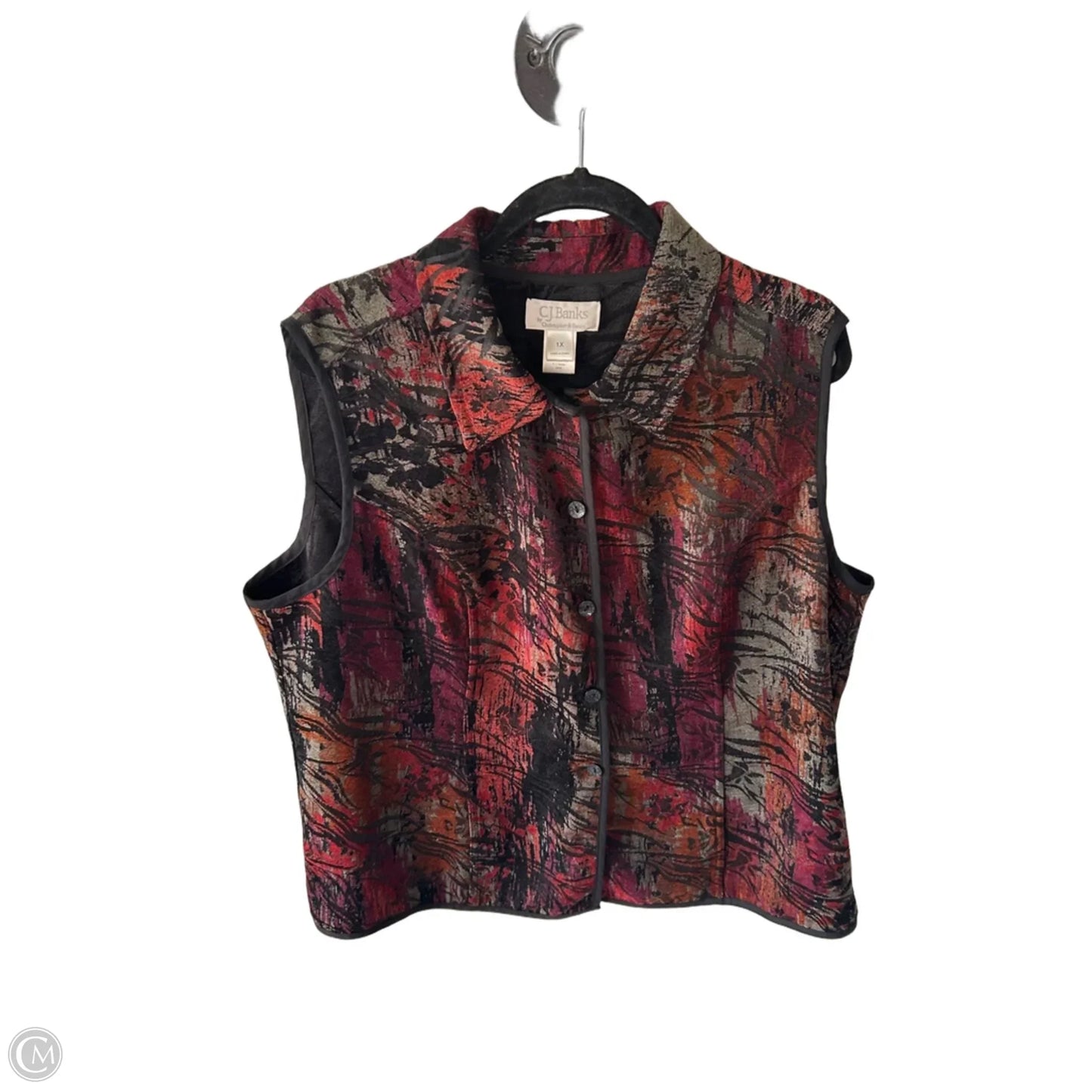 Vest Other By Cj Banks In Black & Red, Size: 1x