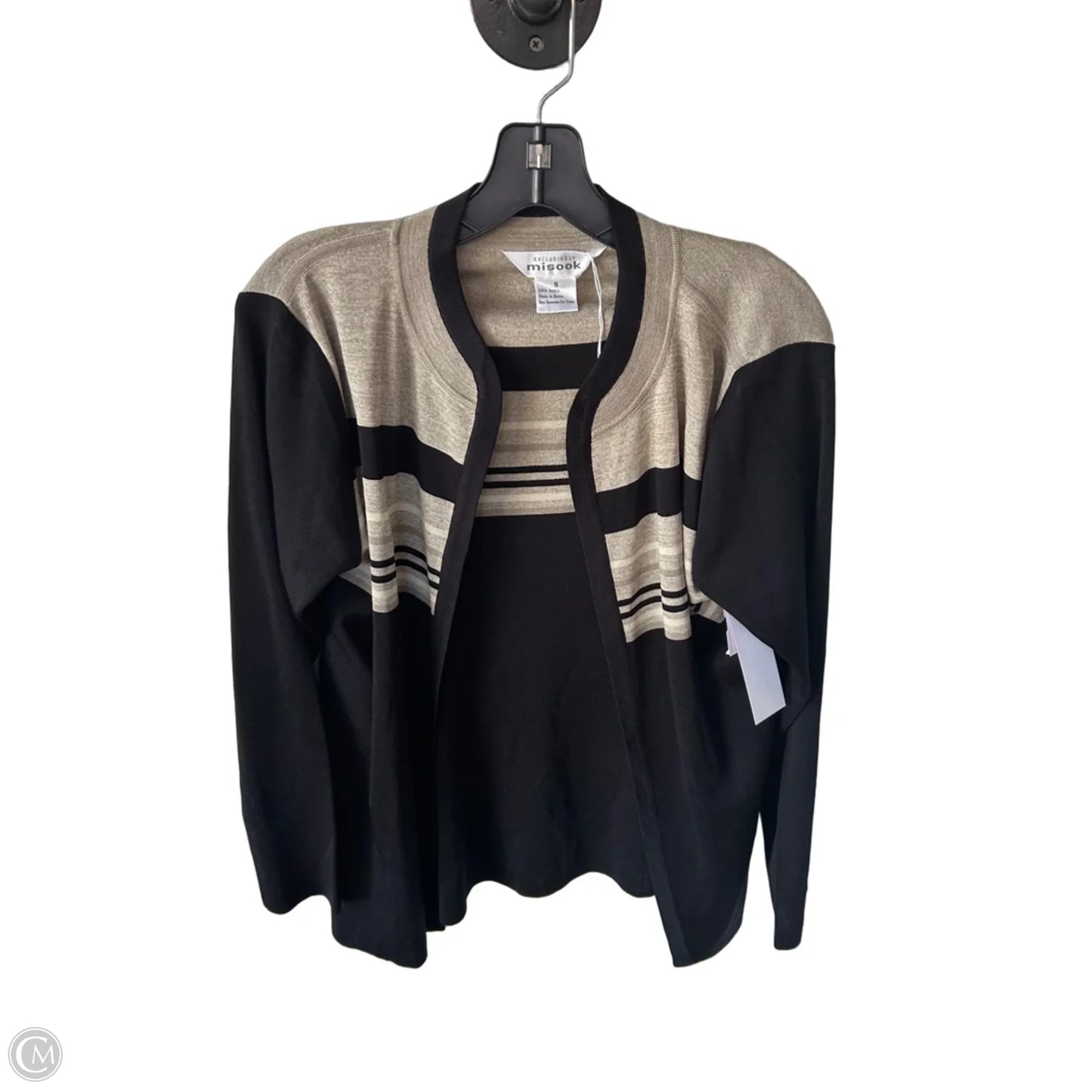 Cardigan By Misook In Black & Tan, Size: S