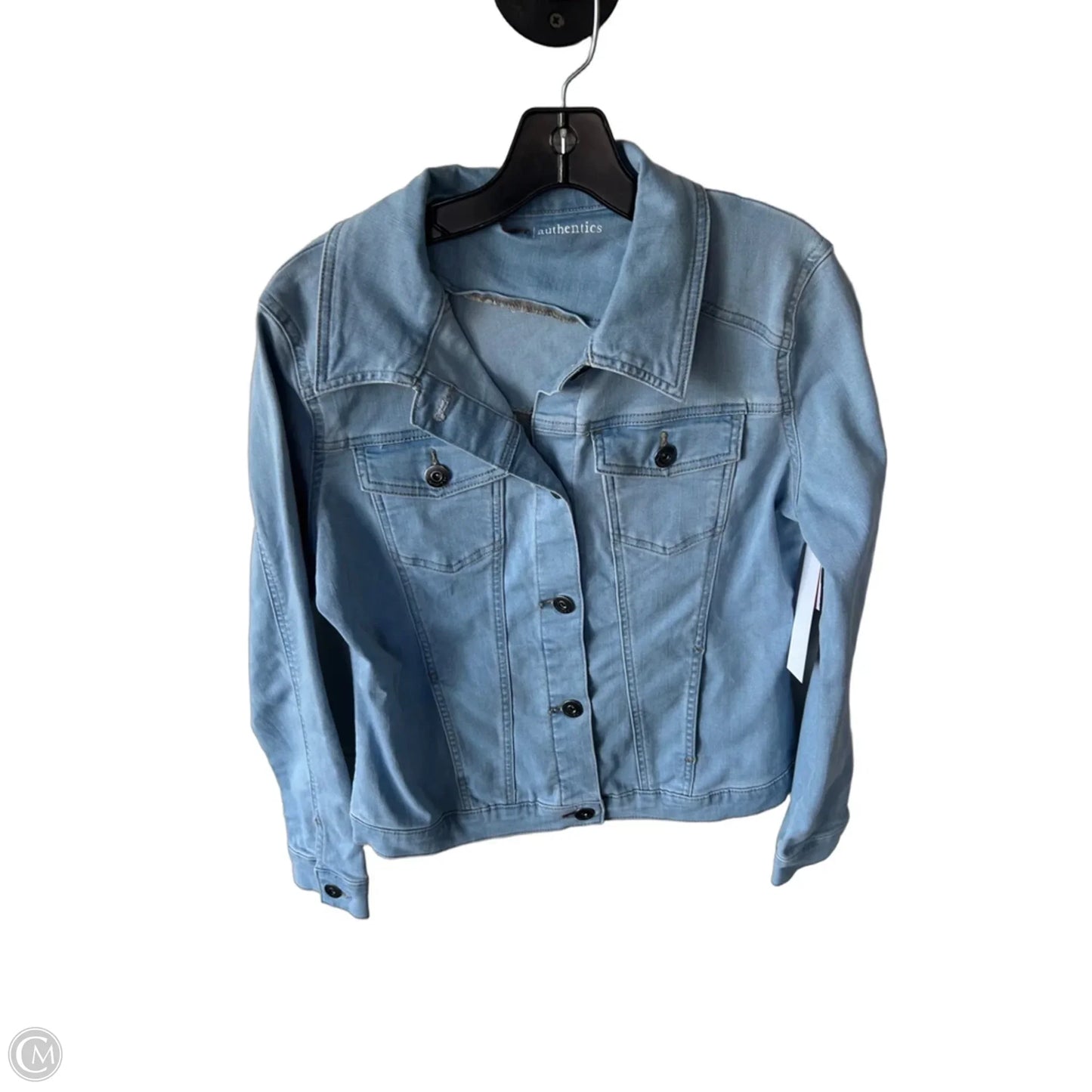 Jacket Denim By Wrangler In Blue Denim, Size: M