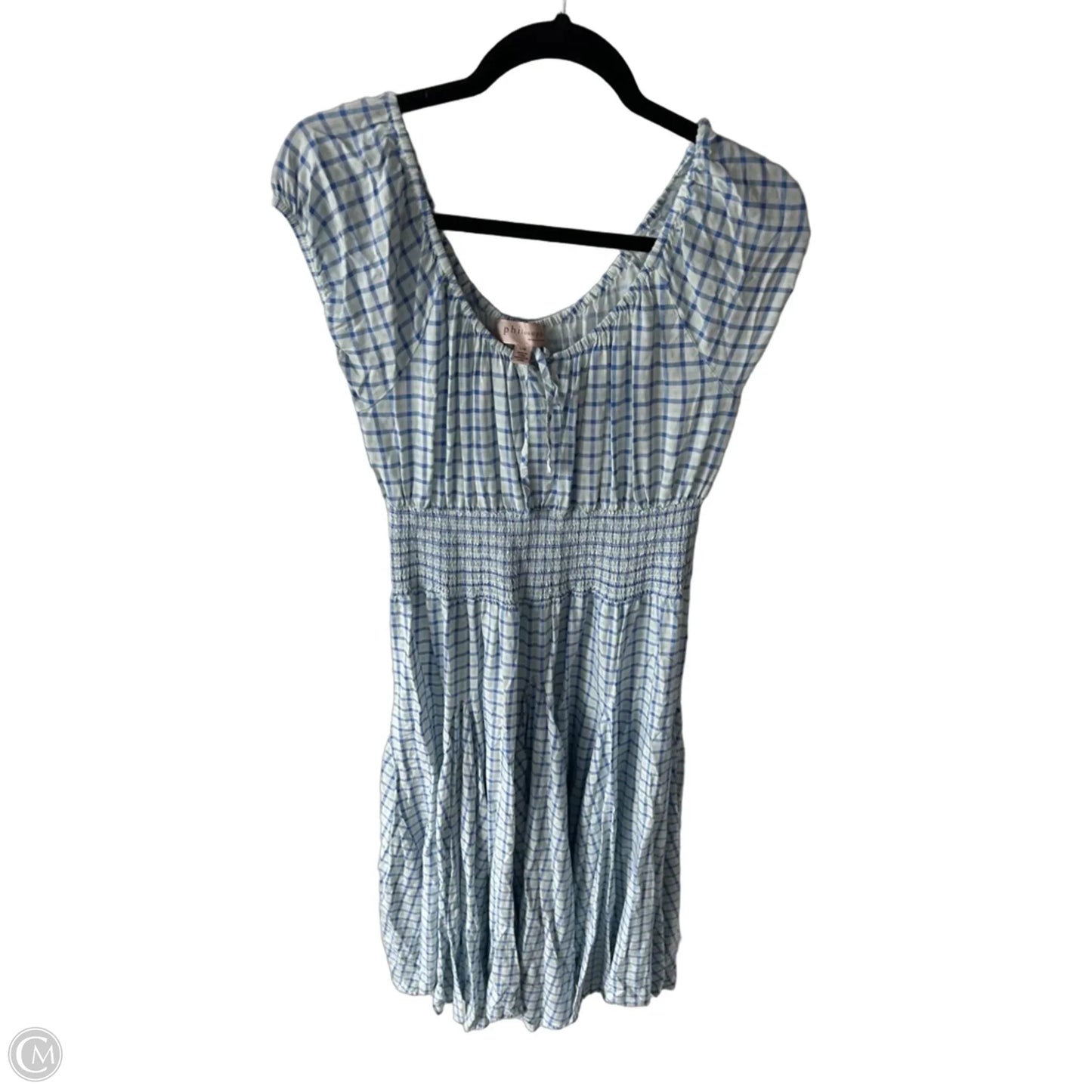 Dress Casual Midi By Philosophy In Blue & White, Size: L