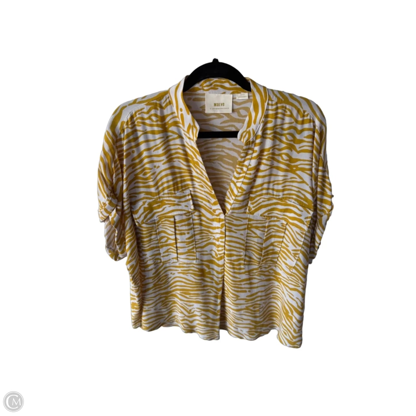 Blouse Short Sleeve By Maeve In Gold & Yellow, Size: M