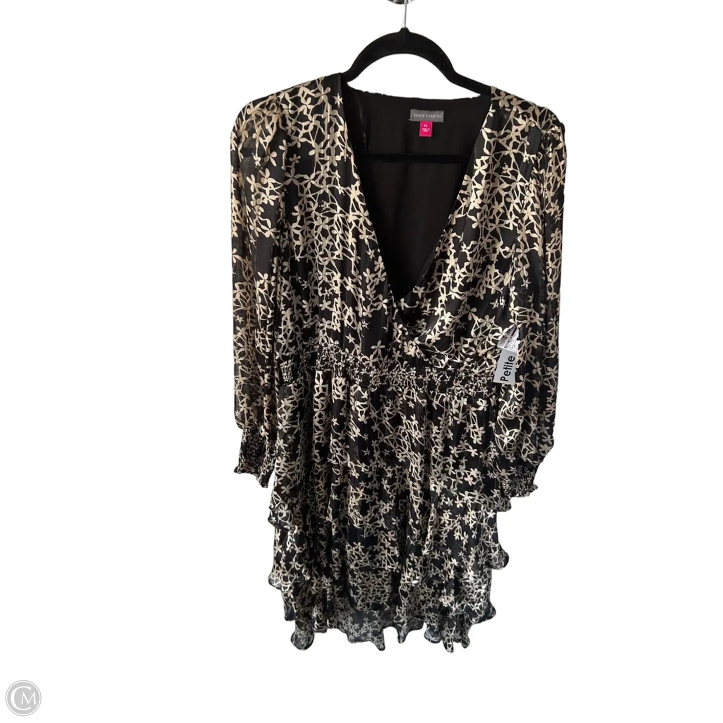 Dress Party Midi By Vince Camuto In Black & Tan, Size: Lp