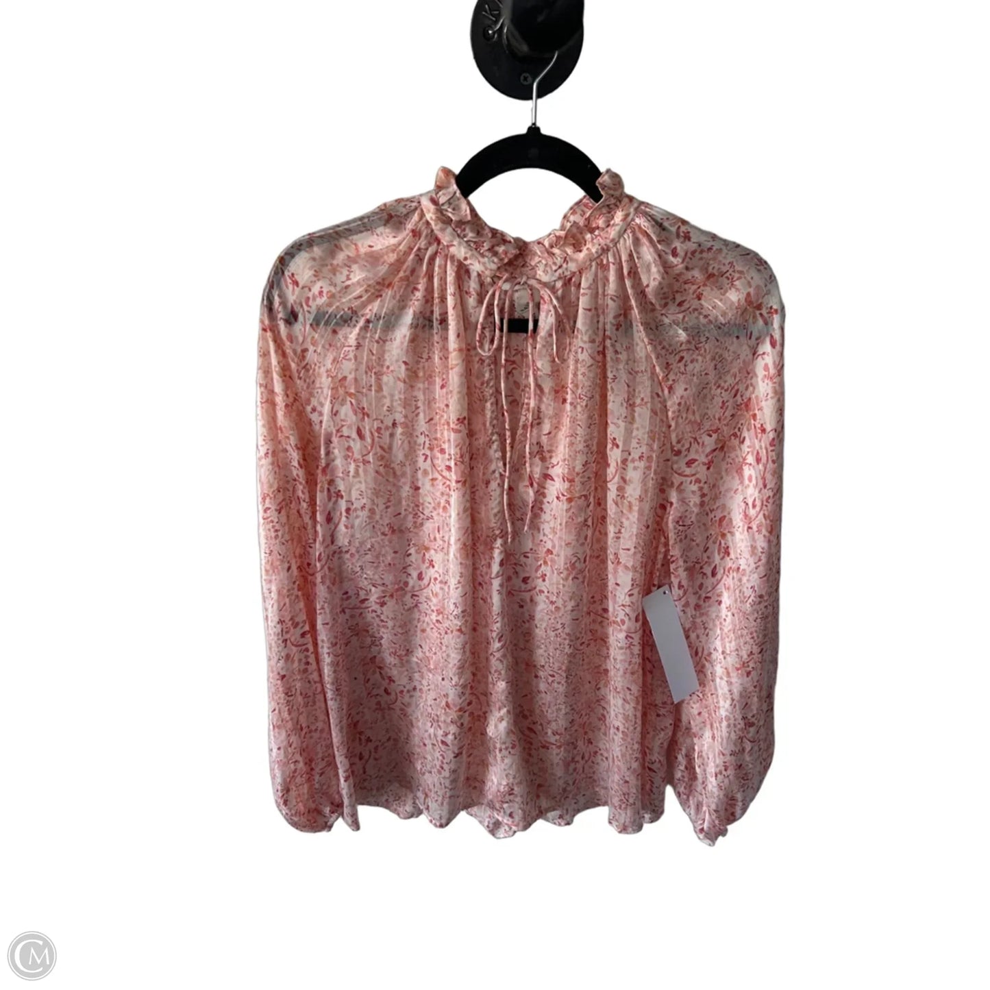 Blouse Long Sleeve By H&m In Orange, Size: M