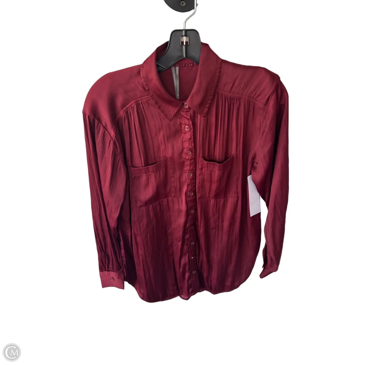 Blouse Long Sleeve By Anthropologie In Red, Size: Xs