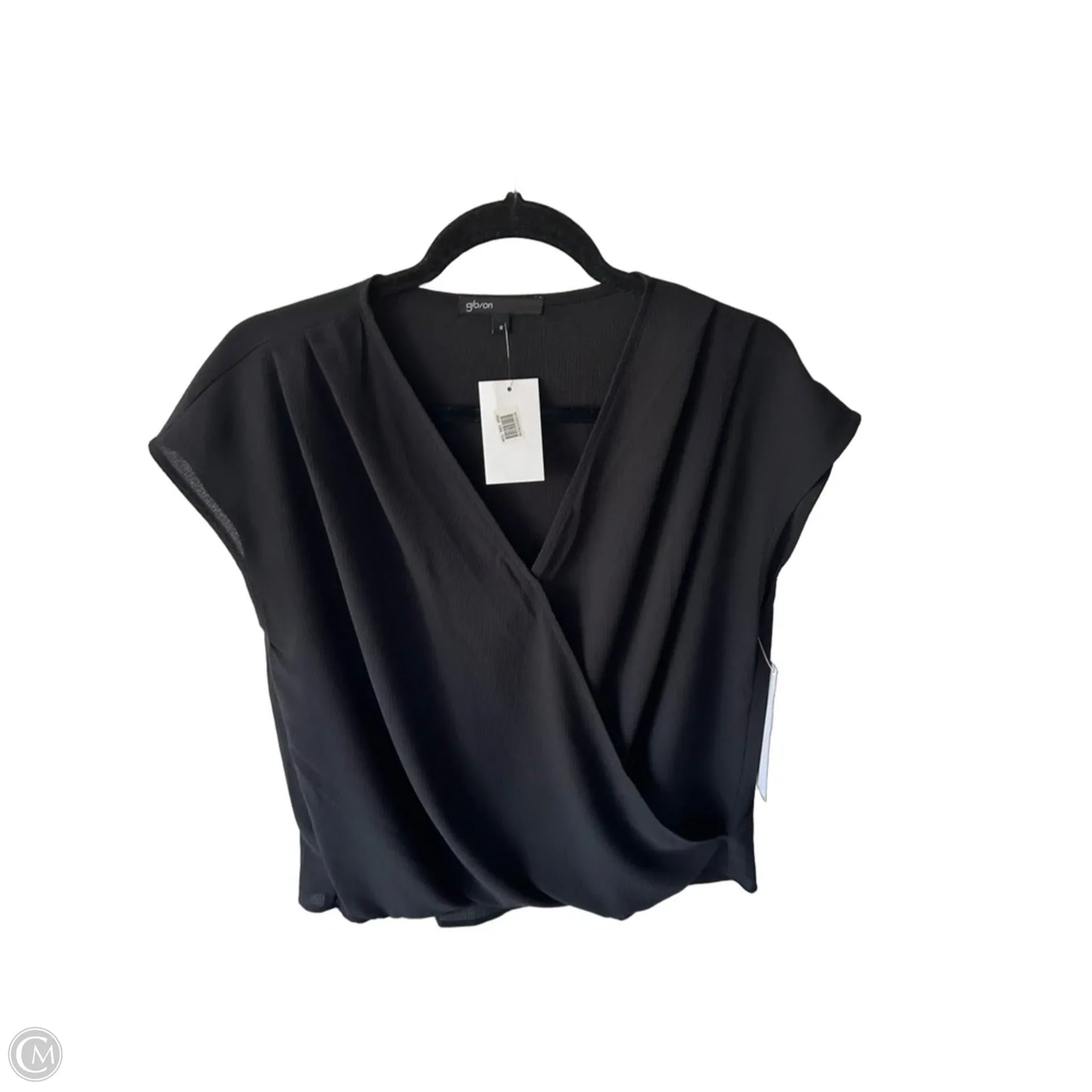 Blouse Short Sleeve By Gibson In Black, Size: S